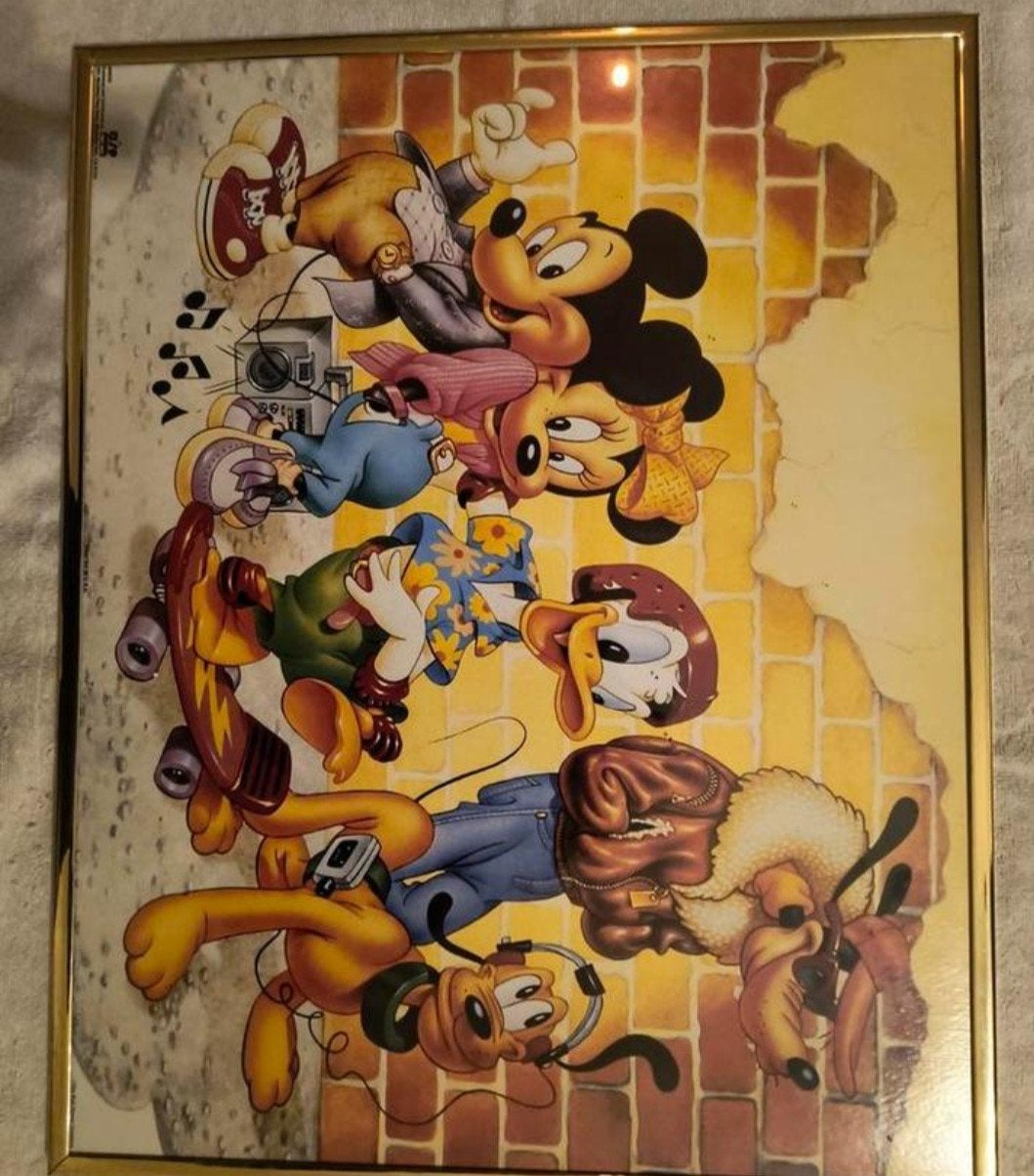 Vintage Disney Poster OSP Publishing #88028 met lijst, Ophalen of Verzenden, Mickey Mouse, Gebruikt, Beeldje of Figuurtje