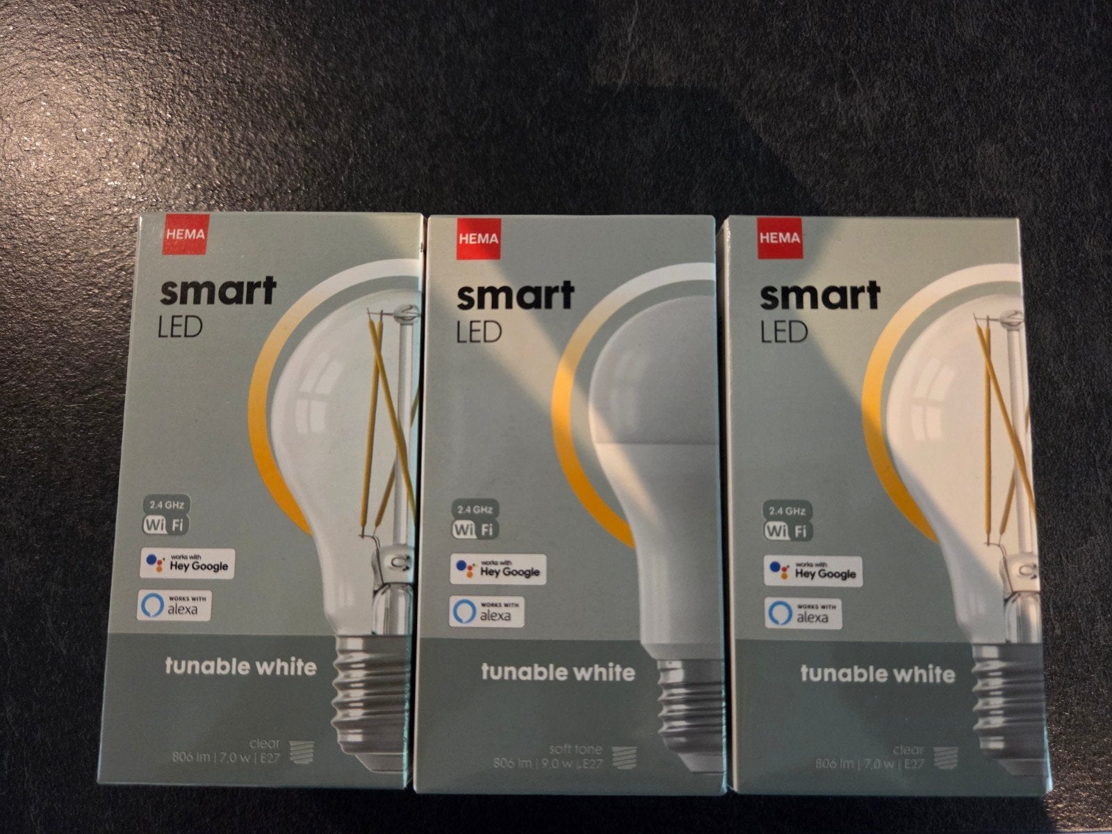 3x HEMA Smart LED Tunable White E27 Lampen, Ophalen of Verzenden, Nieuw