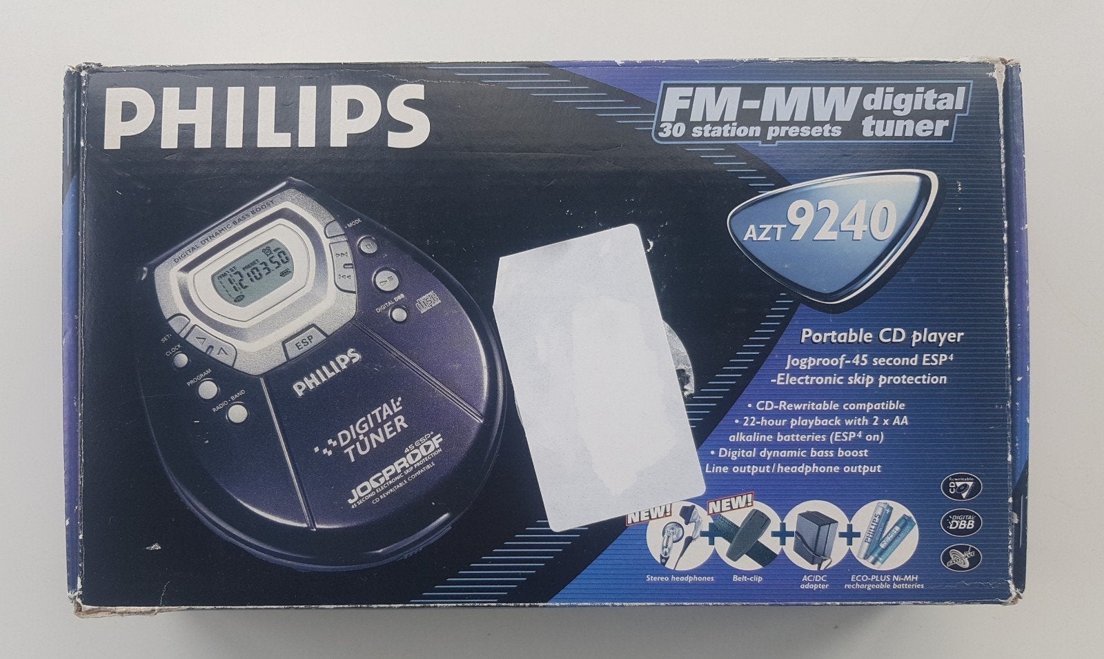 Philips Discman Shockproof AZT9240 incl. FM Radio + Adapter, Ophalen of Verzenden, Discman