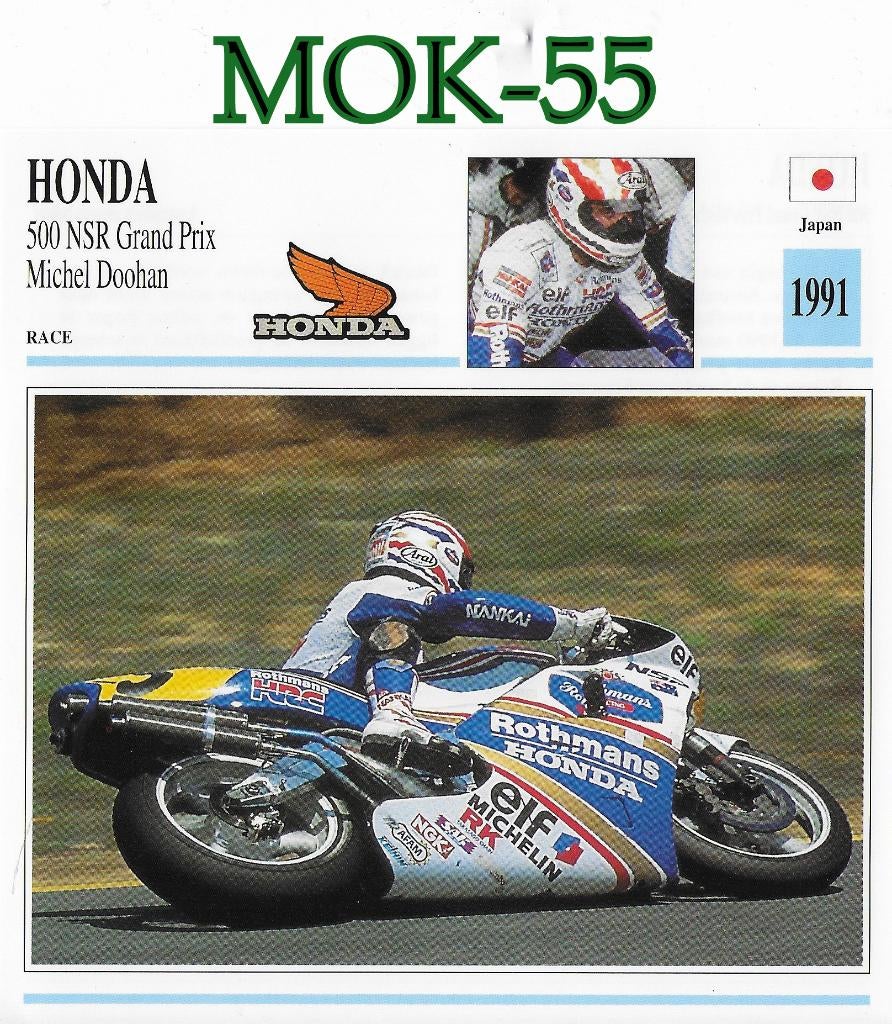 Mok55 motorkaart honda 500 nsr ( 1991) grand prix, Ophalen of Verzenden, Zo goed als nieuw, Motoren