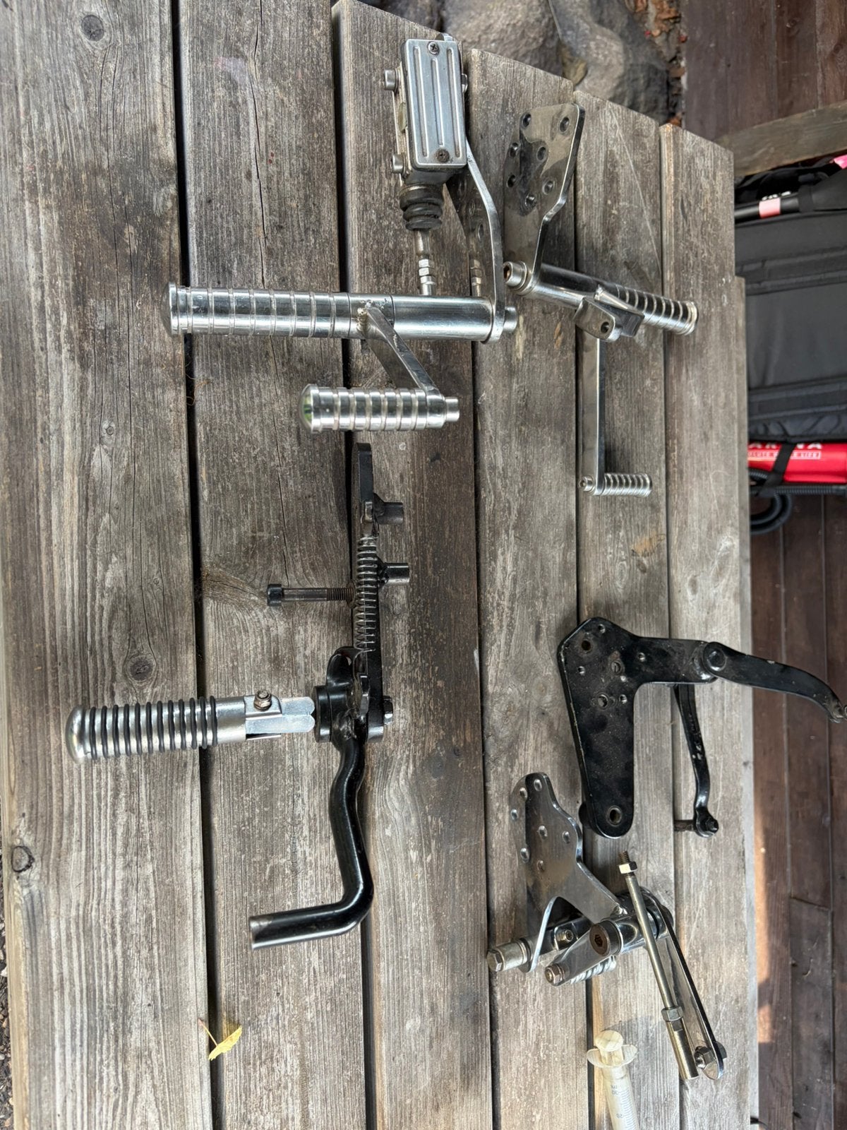 2 setjes forward controls en halve set harley shovelhead evo, Motoren, Ophalen of Verzenden