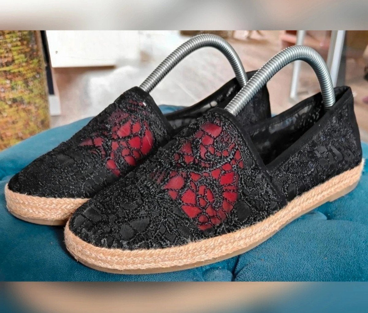 Zwarte dames espadrilles met kant Graceland maat 40, Ophalen of Verzenden, Zo goed als nieuw, Zwart, Espadrilles of Moccasins