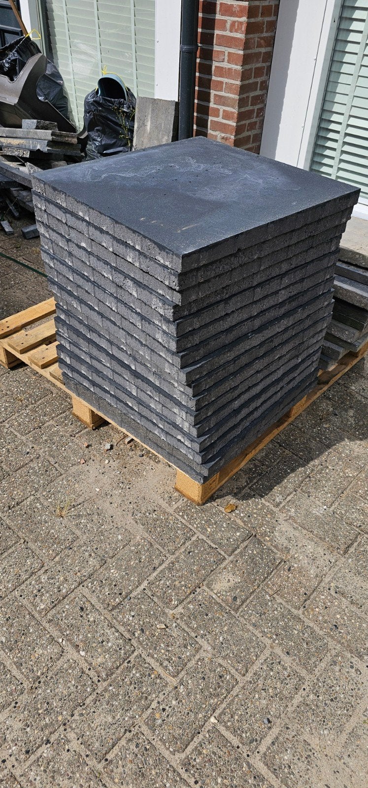 16 Antraciet Stenen 60x60 cm - Nieuw, Tuin en Terras, Tegels en Klinkers, Ophalen, Nieuw, 5 tot 10 m², Beton