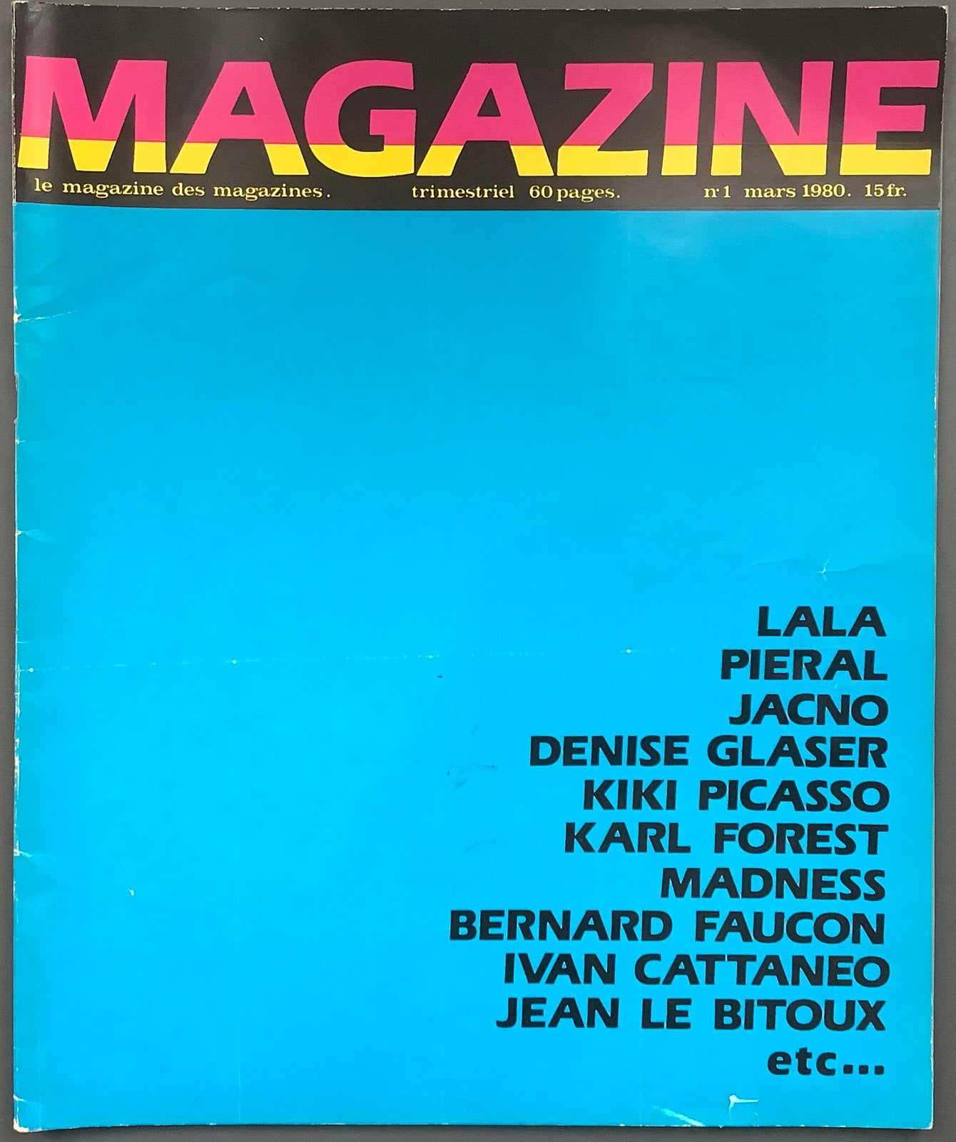MAGAZINE N. 1 ! Maart 1980 UNIEK Vintage Frans tijdschrift, Ophalen of Verzenden, Zo goed als nieuw, Muziek, Film of Tv