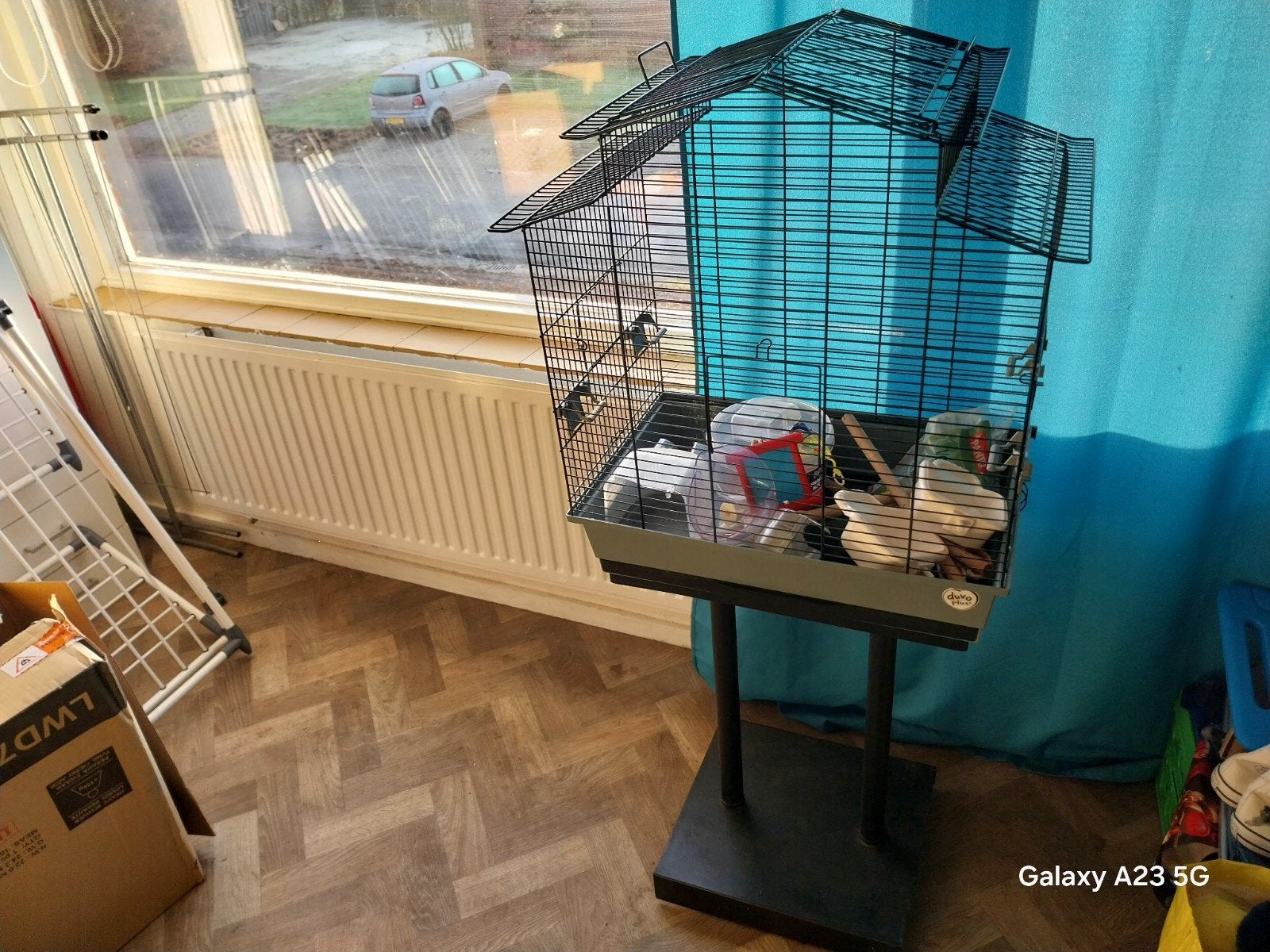 Vogels kooi en stander, Ophalen, Zo goed als nieuw, Metaal, Vogelkooi
