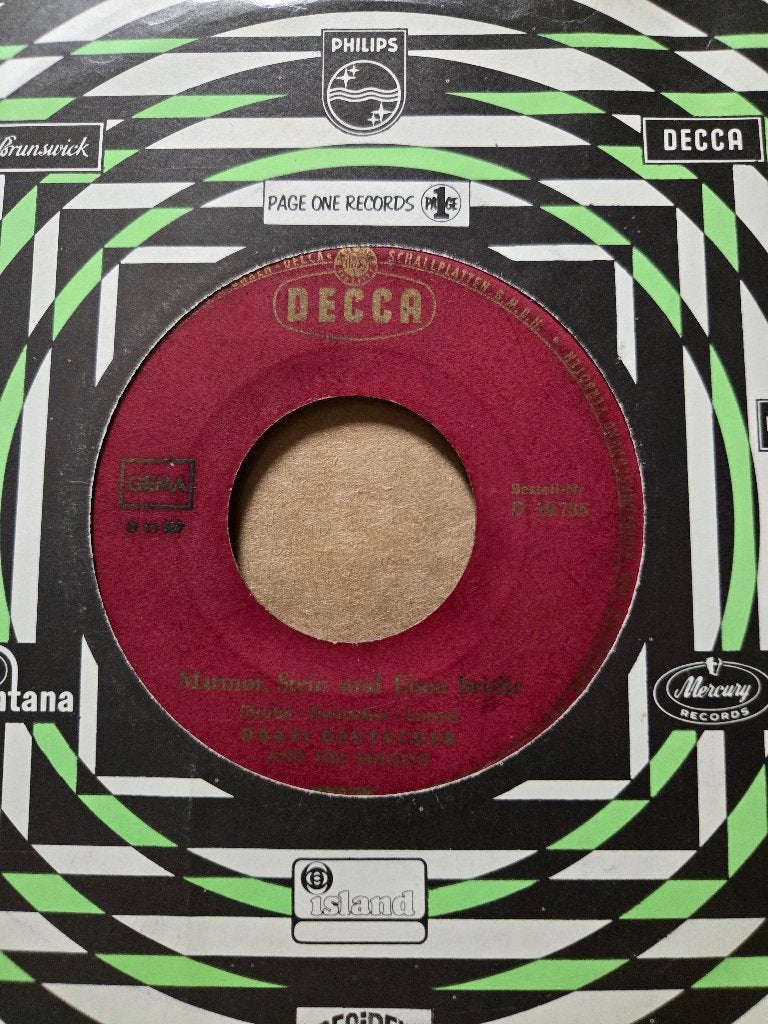 Drafi Deutscher - Marmor,Stein und Eisenbricht, Cd's en Dvd's, Vinyl Singles, Gebruikt, Beschermende buitenhoes, Single, 1960 - 1969