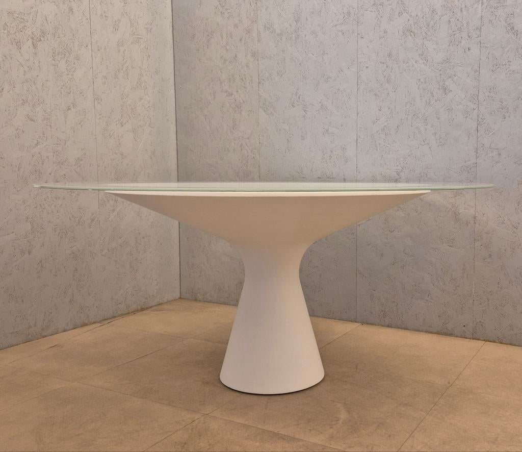 Zanotta Blanco 2577 design tafel wit, Jacopo Zibardi, Italy, Ophalen, Gebruikt, Italiaans Postmodern, 150 tot 200 cm