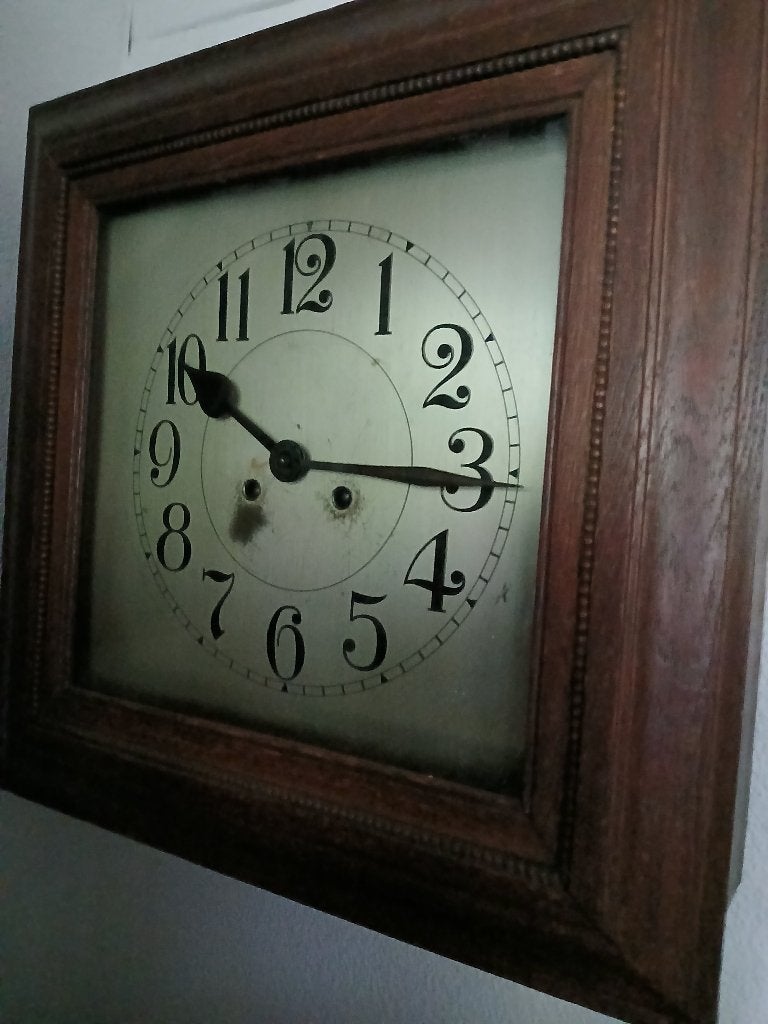 Antieke schoolklok, Antiek en Kunst, Antiek | Klokken, Ophalen of Verzenden