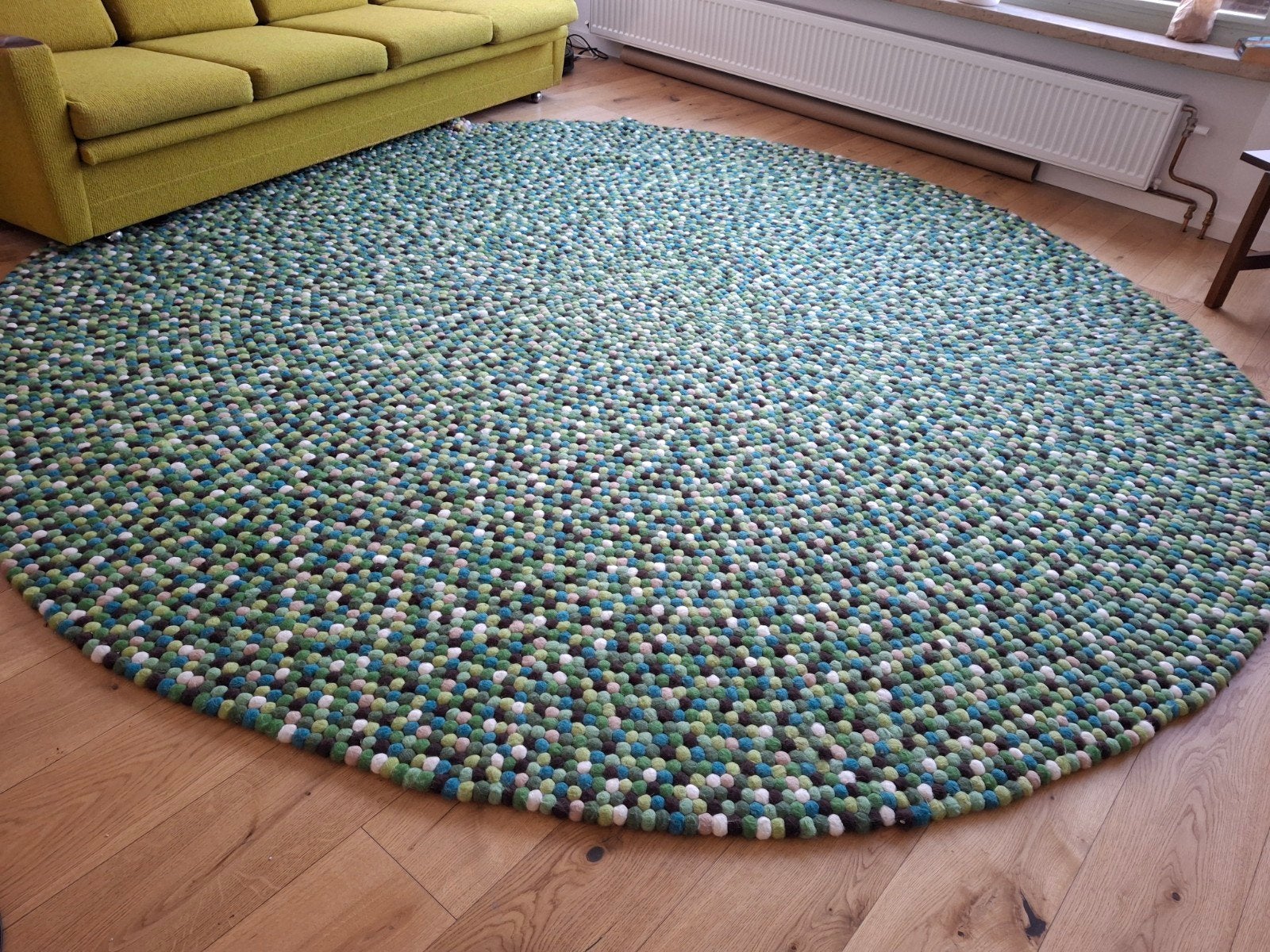 Handgeknoopt Nepalees wollen vloerkleed - Rond 300cm, Gebruikt, Rond, Ophalen of Verzenden, 200 cm of meer