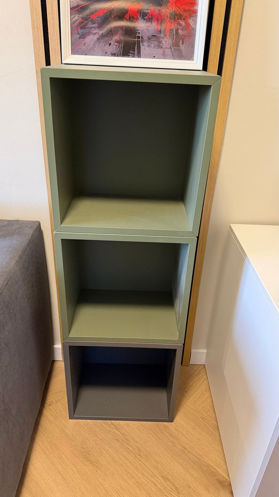 IKEA Eket kasten groen en grijs 35x35x35 met ophangbeugels, Ophalen, Overige materialen, Minder dan 50 cm, Gebruikt