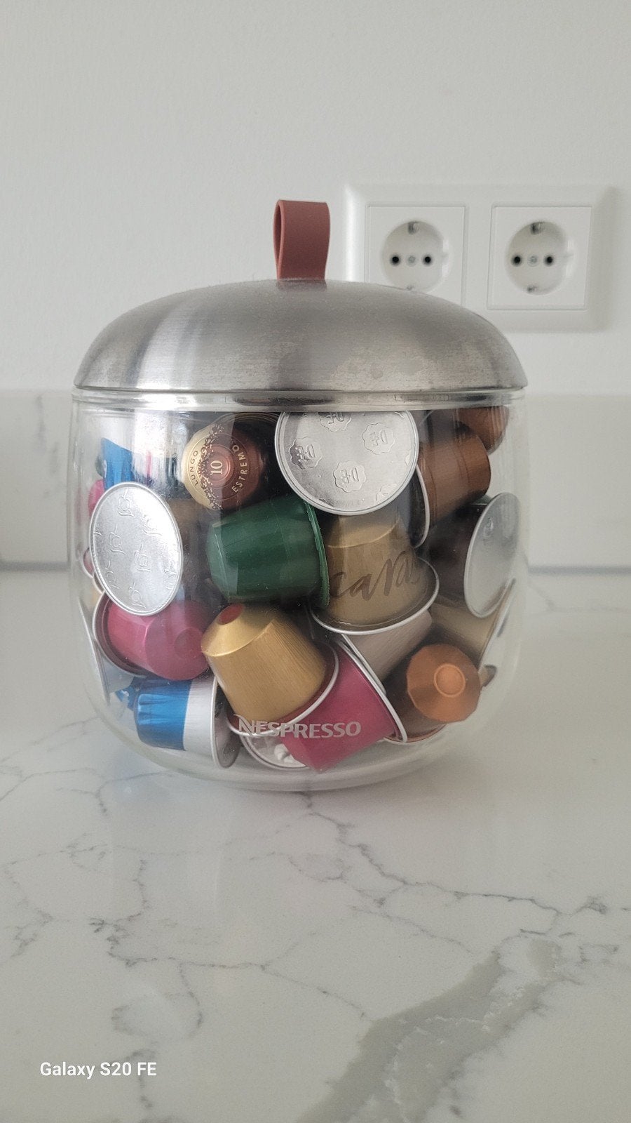 Nespresso capsule houder glas, Ophalen of Verzenden, Pot, Bus of Blik