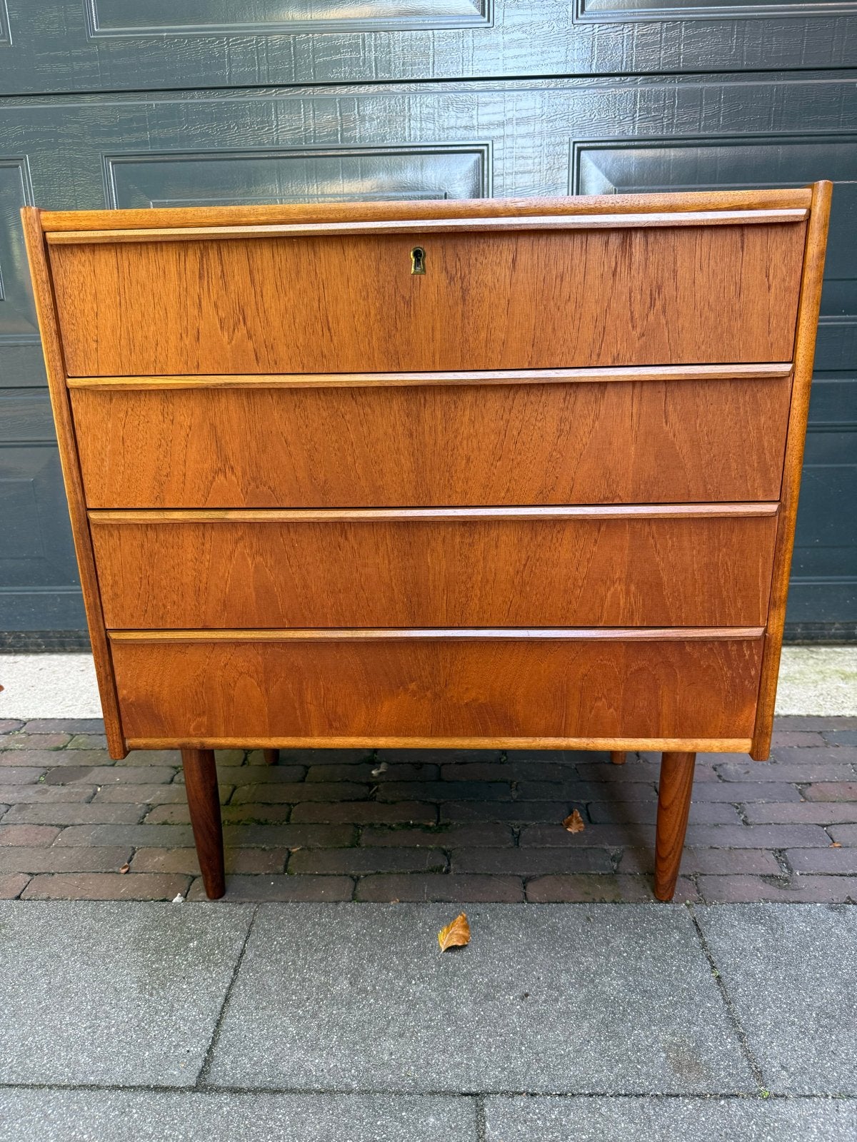Scandinavische Teak Ladenskast - 76x70x39 cm, Ophalen, Gebruikt, Teakhout, 50 tot 100 cm