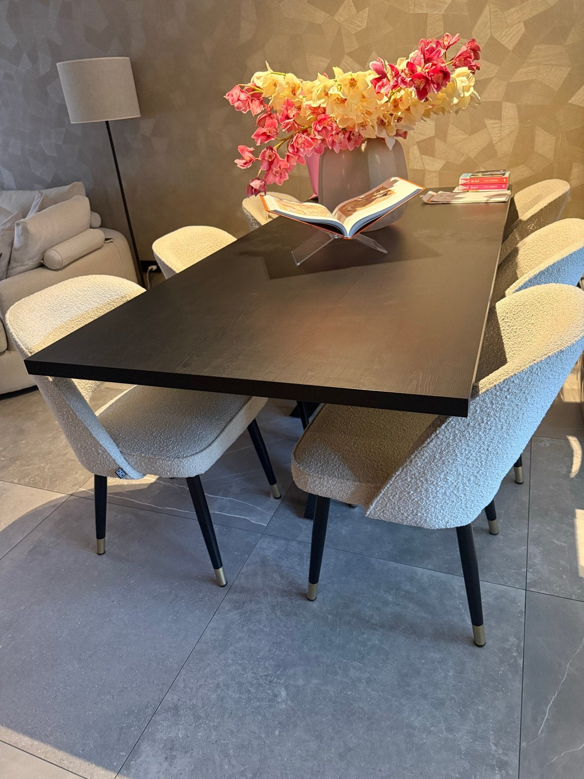 Novac Eettafel 220x100 cm Lamulux Zwart, Ophalen, 100 tot 150 cm, 200 cm of meer, Zo goed als nieuw