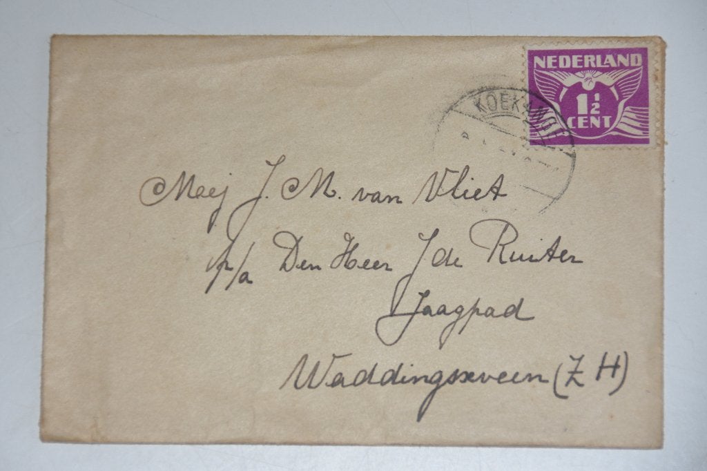 Envelop met 1 1/2 cent postzegel Waddinxveen 1926 1,5 cent, Postzegels en Munten, Verzenden, Envelop