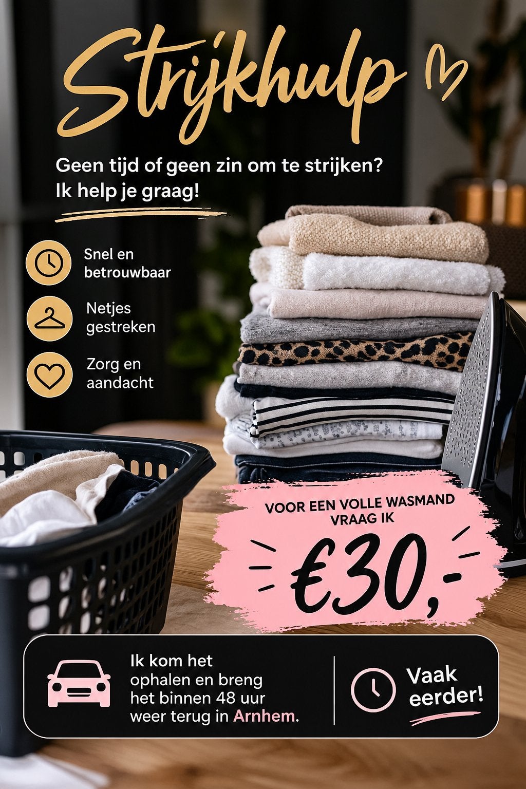 Strijkservice aangeboden!, Ophalen of Verzenden