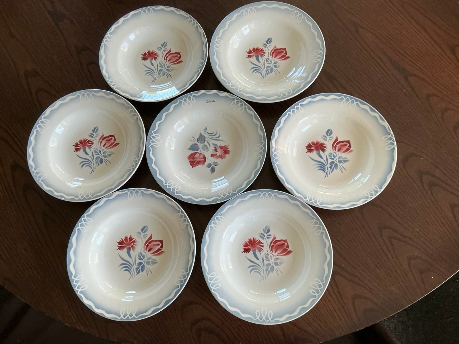 7 franse soepborden hele set 25.00, Ophalen of Verzenden