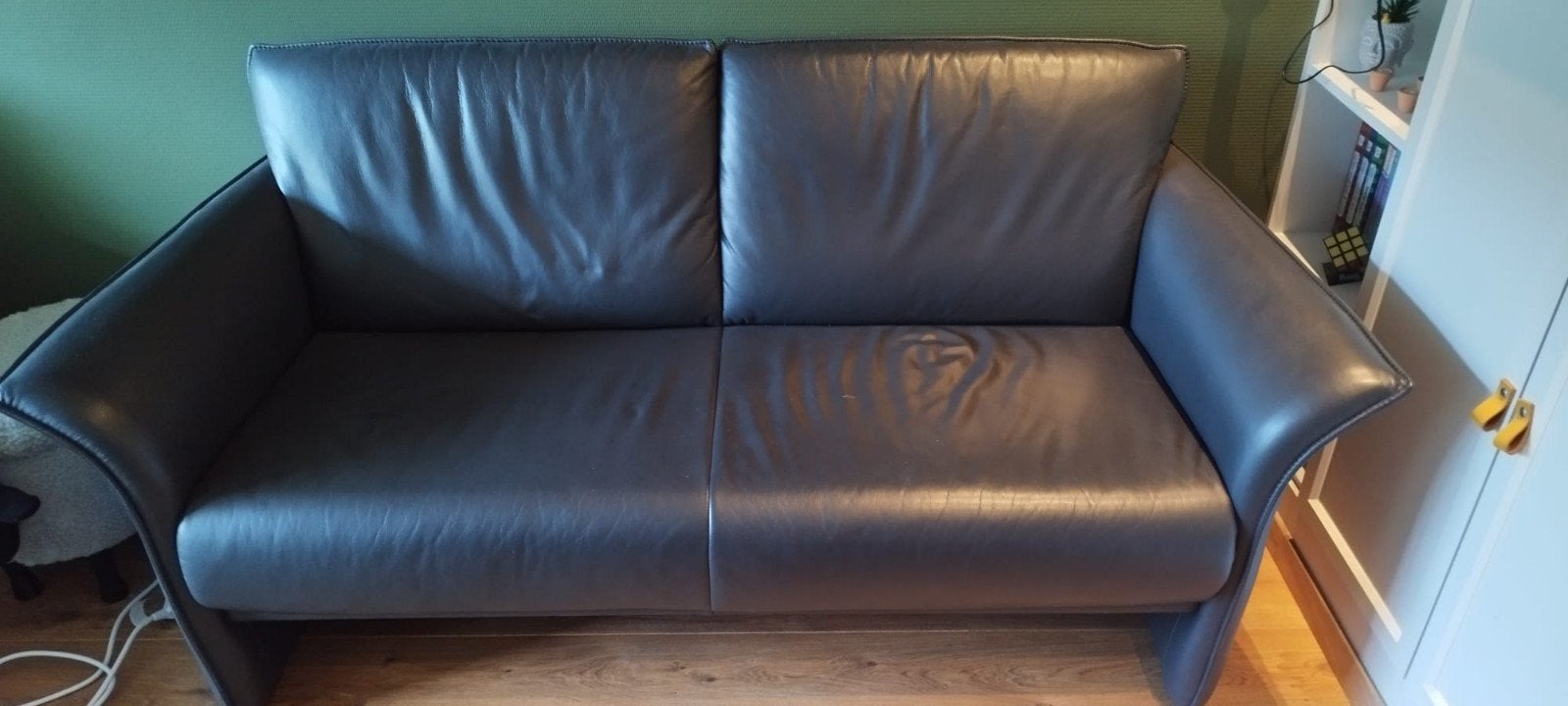 Zwarte bank, Ophalen, Gebruikt, 150 tot 200 cm, Tweepersoons