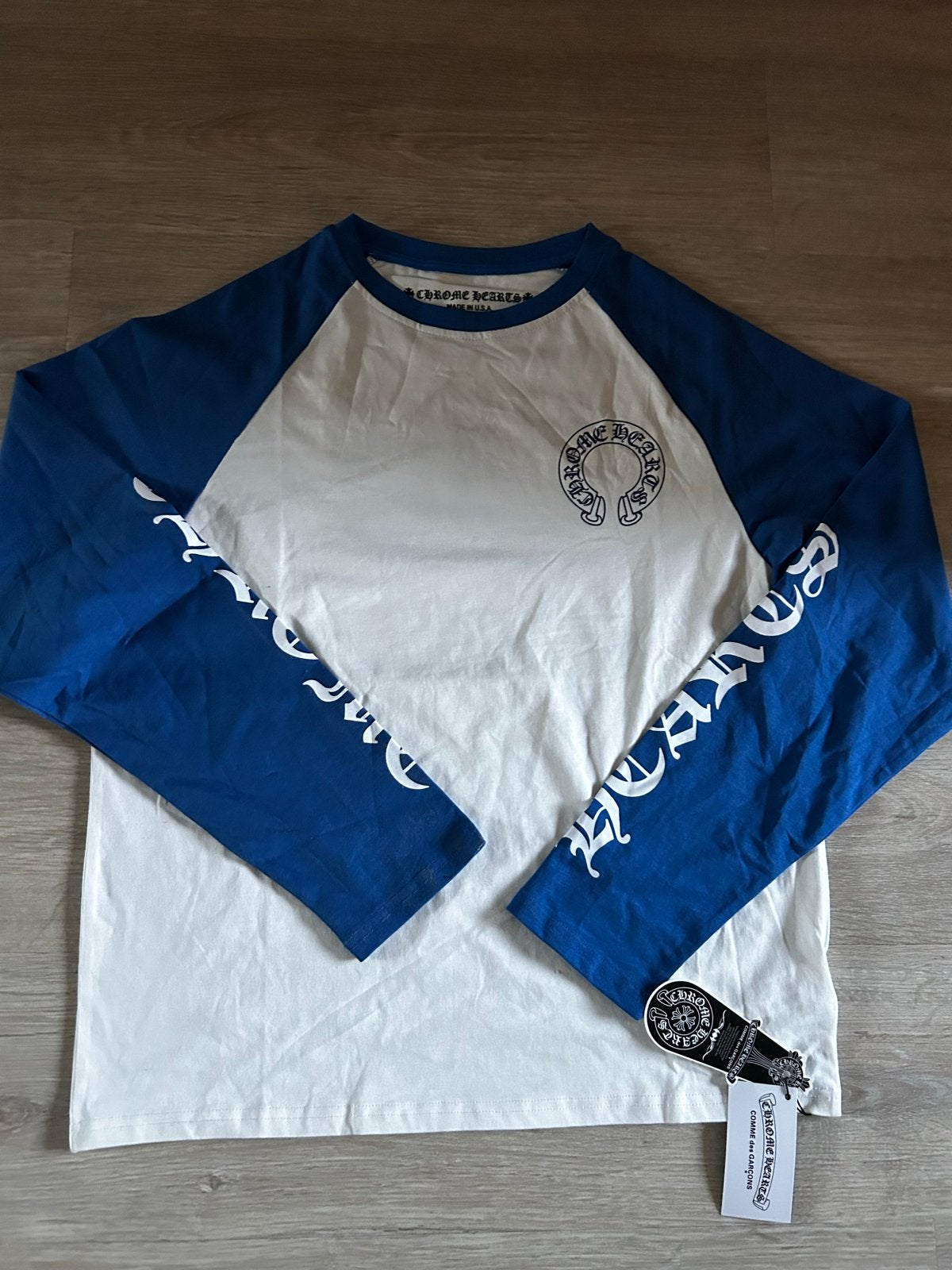 Chrome Hearts x Comme des Garçons Raglan T-shirt, Ophalen of Verzenden, Nieuw, Maat 46 (S) of kleiner, Blauw