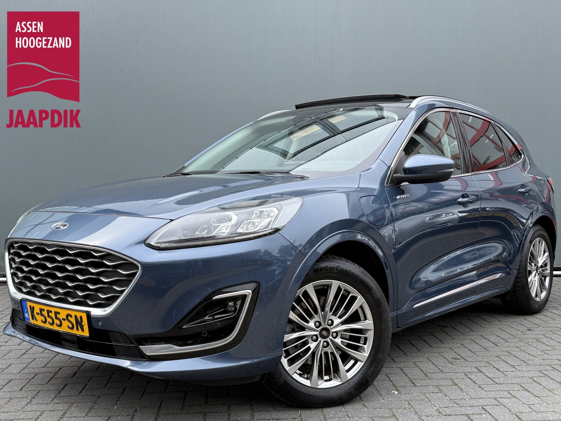 Ford Kuga BWJ 2021 2.5 225 PK PHEV Vignale FULL LED | LEDER, Auto's, 14 kWh, Gebruikt, 4 cilinders, Blauw