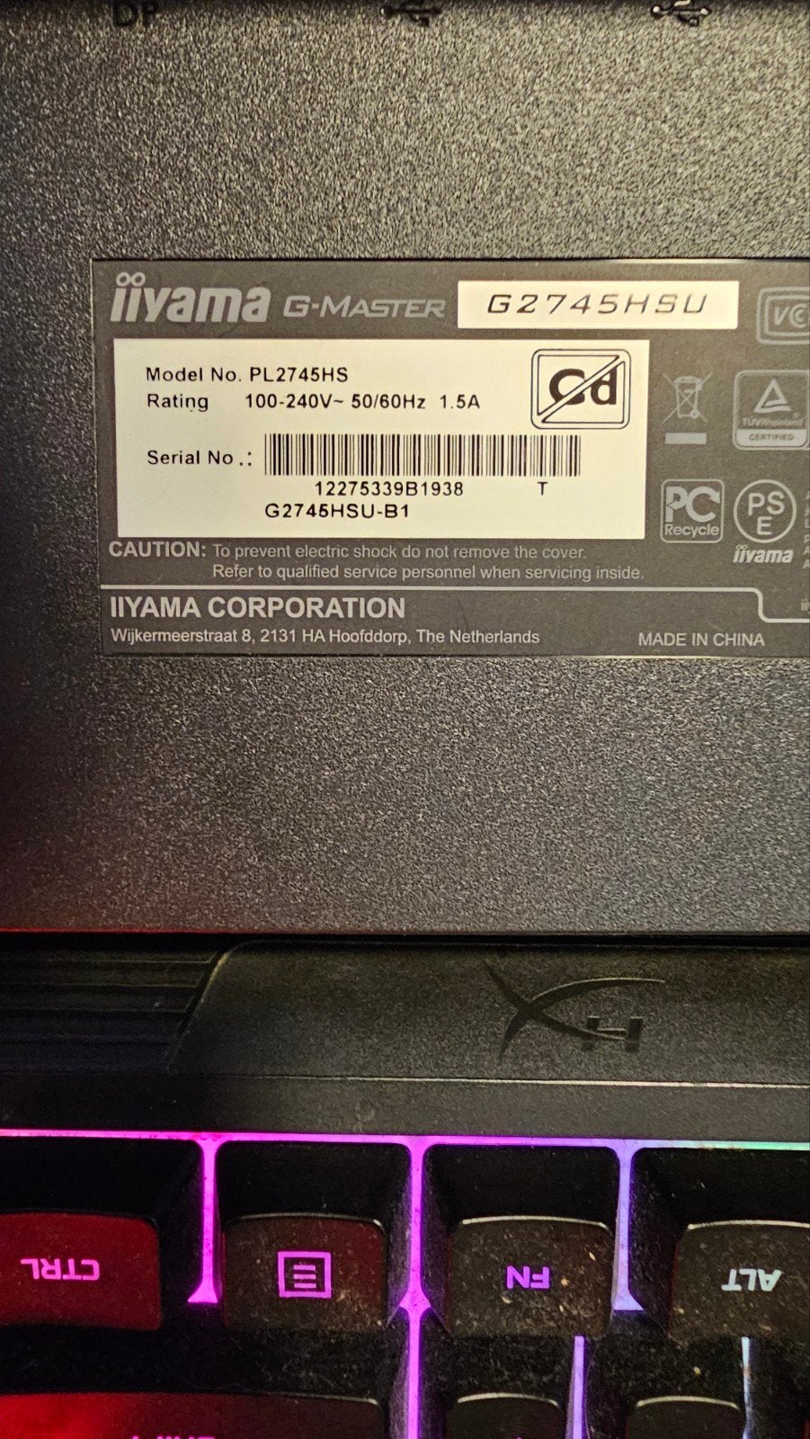 Foto 4 van Iiyama G-MASTER G2745HSU 100hz 1ms Full HD Gaming Monitor