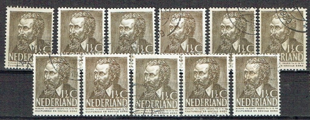 Nederland 1939 nr. 318 Matthijs Maris Schilder 11x, Verzenden, Gestempeld, Overige thema's