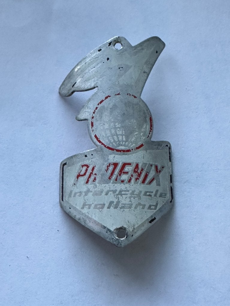 Oud Phoenix Holland balhoofdplaatje. Balhoofd plaatje., Gebruikt, Overige typen, Ophalen of Verzenden, Phoenix
