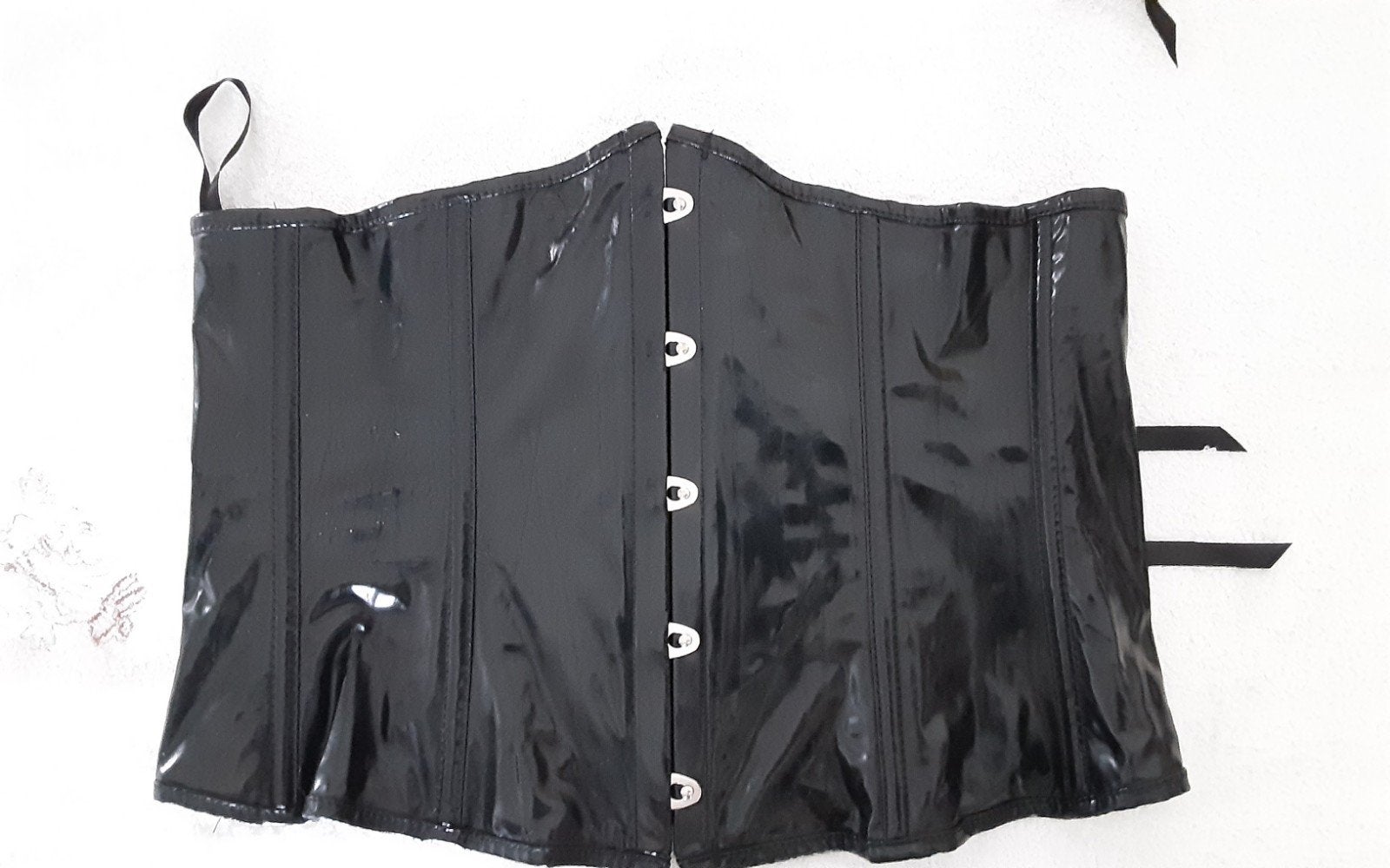 Zwart Lak Underbust Corset - 78cm omvang, 23cm breed, Ophalen of Verzenden, Zwart, Body of Korset