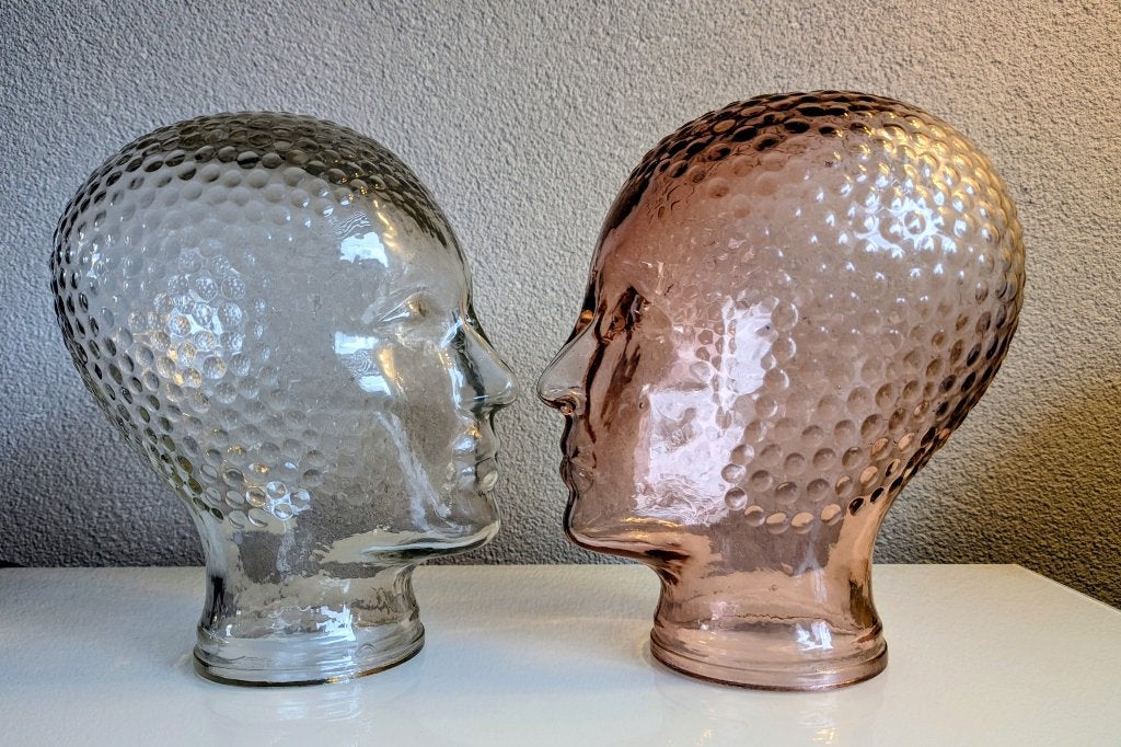 Vintage glazen hoofd voor koptelefoon, Ophalen