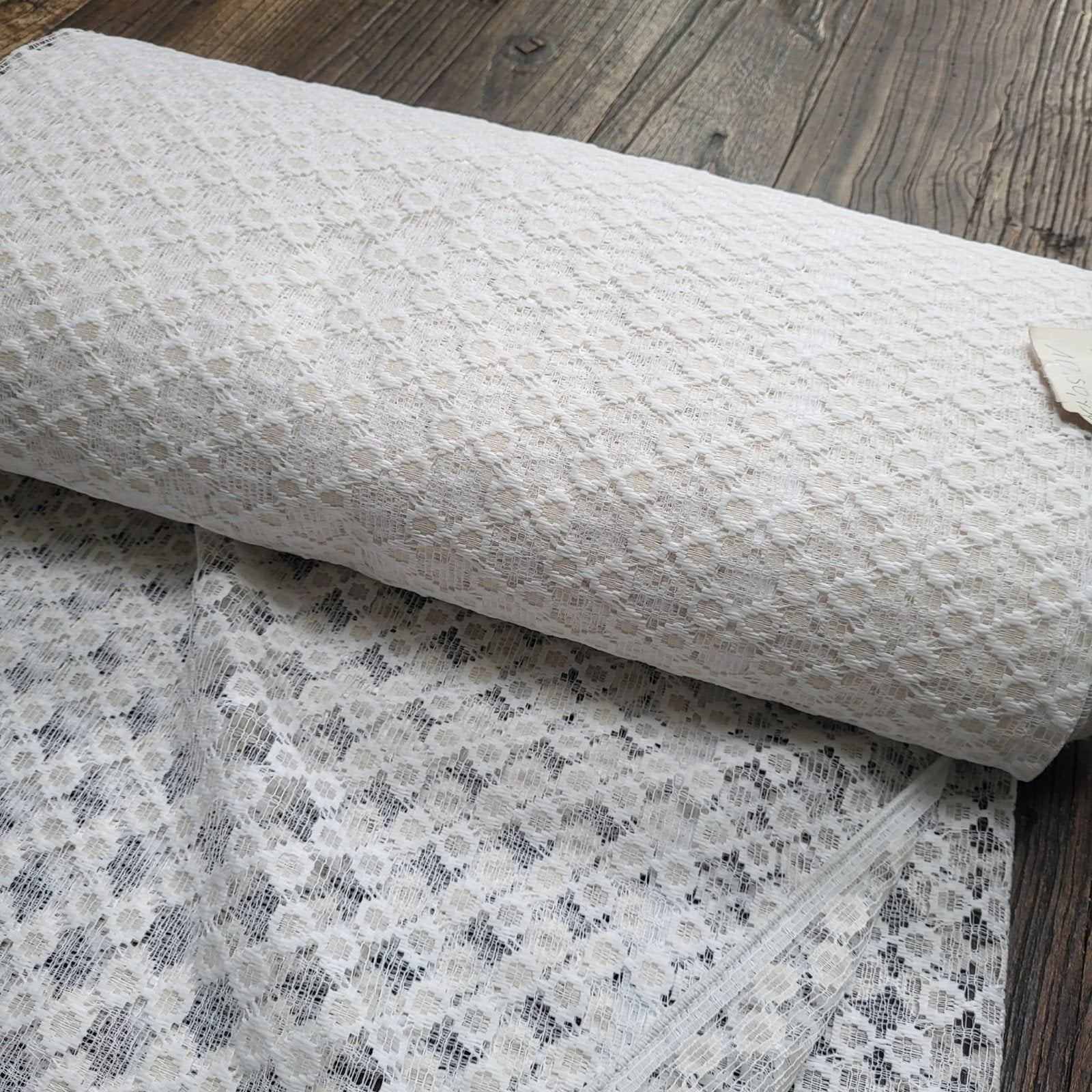Vintage Vitrage op rol, 6,5m x 180cm, looddraad, Diolen, Vitrage, Overige merken, Wit, Nieuw