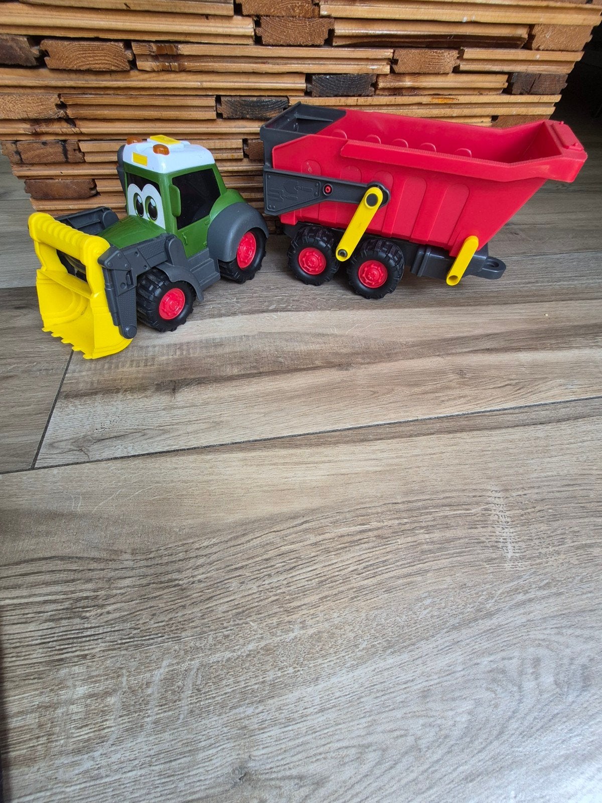 Dickie Toys Fendt boerderij tractor met trailer, Ophalen of Verzenden, Gebruikt