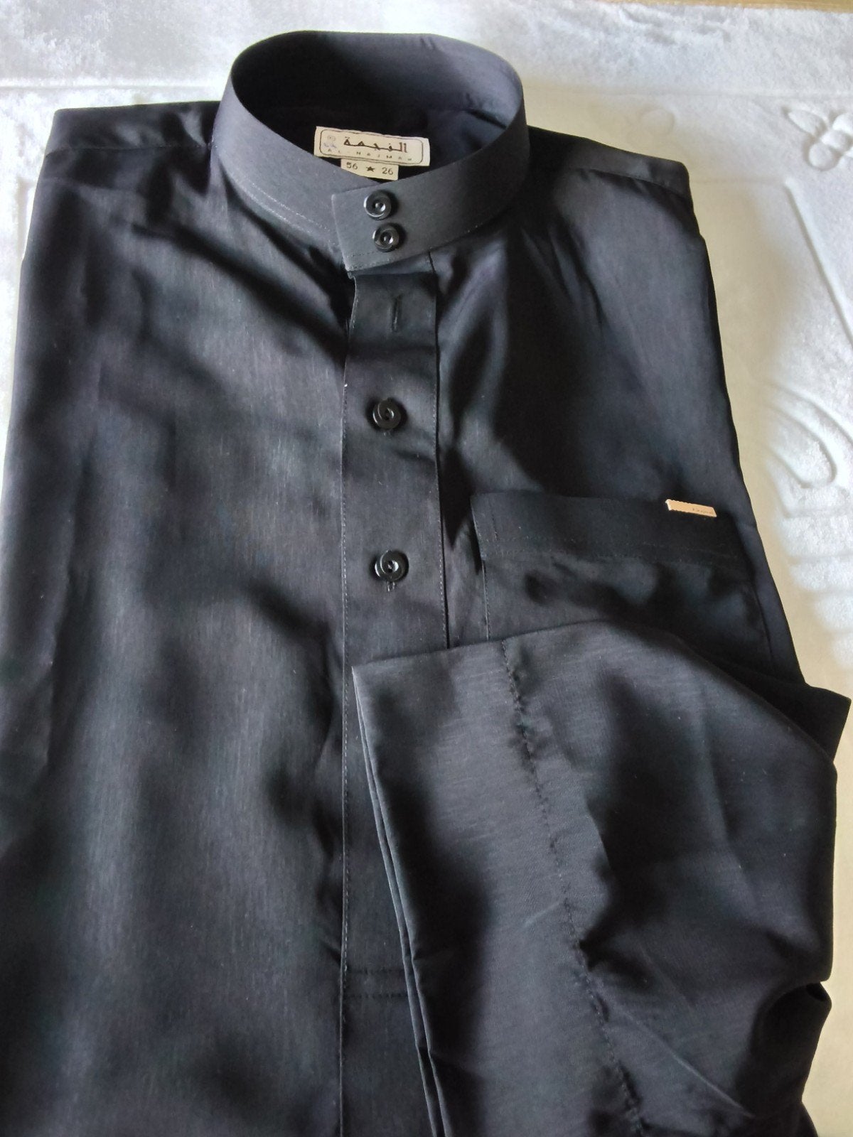Prachtige Saudi Arabische Qamis mooi zwate maat 56/26, Kleding | Heren, Ophalen of Verzenden, Nieuw