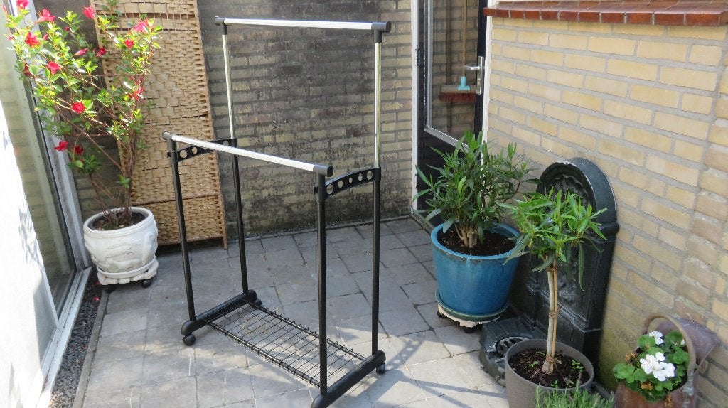 Verstelbaar, verrijdbaar, dubbelzijdig kledingrek, nieuw., Ophalen, Met wielen, Nieuw