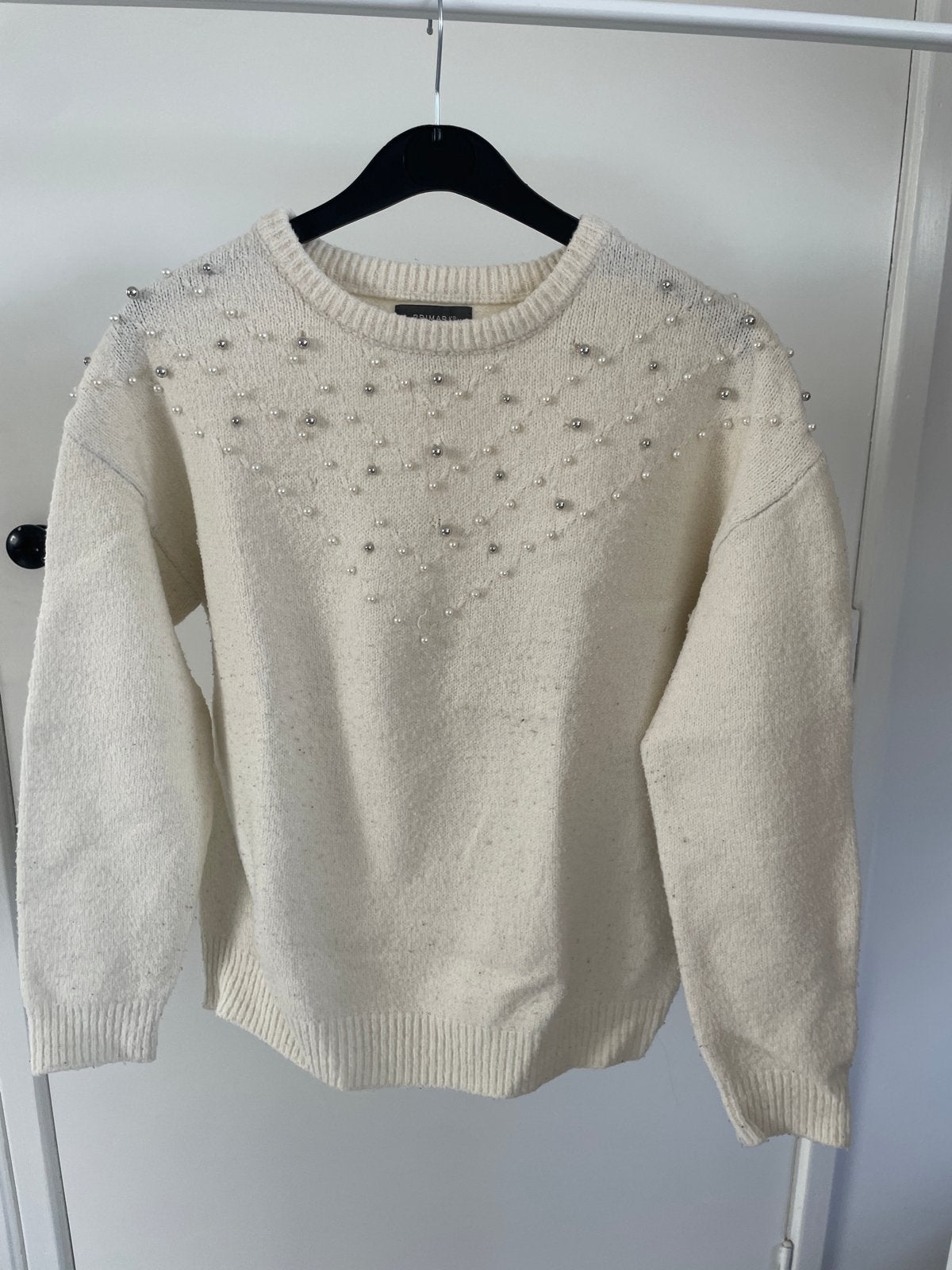 Primark gebroken wit trui met parels maat S, Ophalen of Verzenden, Gedragen, Maat 36 (S), Wit