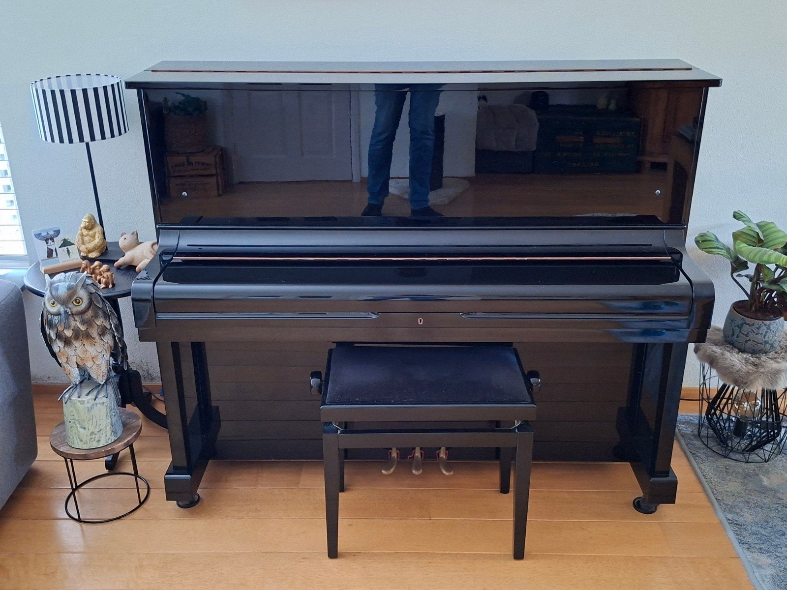 Zwarte hoogglans Bailindamm piano, zo goed als nieuw, Zwart, Ophalen of Verzenden, Zo goed als nieuw, Piano