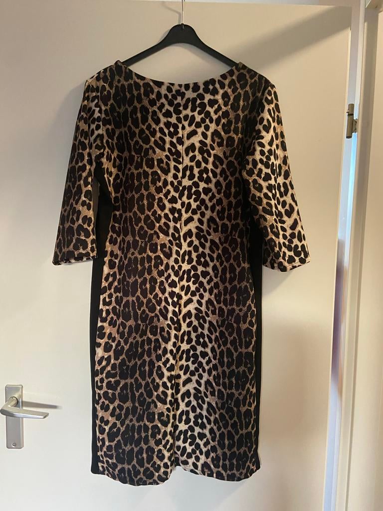 Dames Japon Luipaardprint Maat XL, Kleding | Dames, Jurken, Bruin, Maat 46/48 (XL) of groter, Ophalen of Verzenden, Knielengte