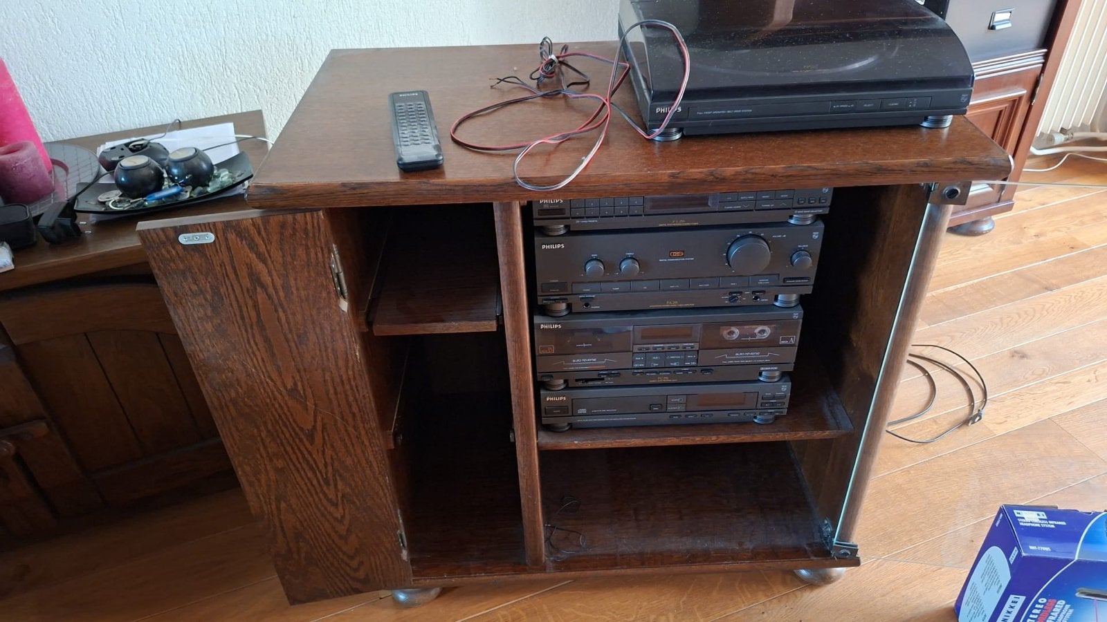 Philips Stereo Set met Platenspeler, CD, Cassette, Radio & S, Philips, Gebruikt, Cassettedeck, Losse componenten