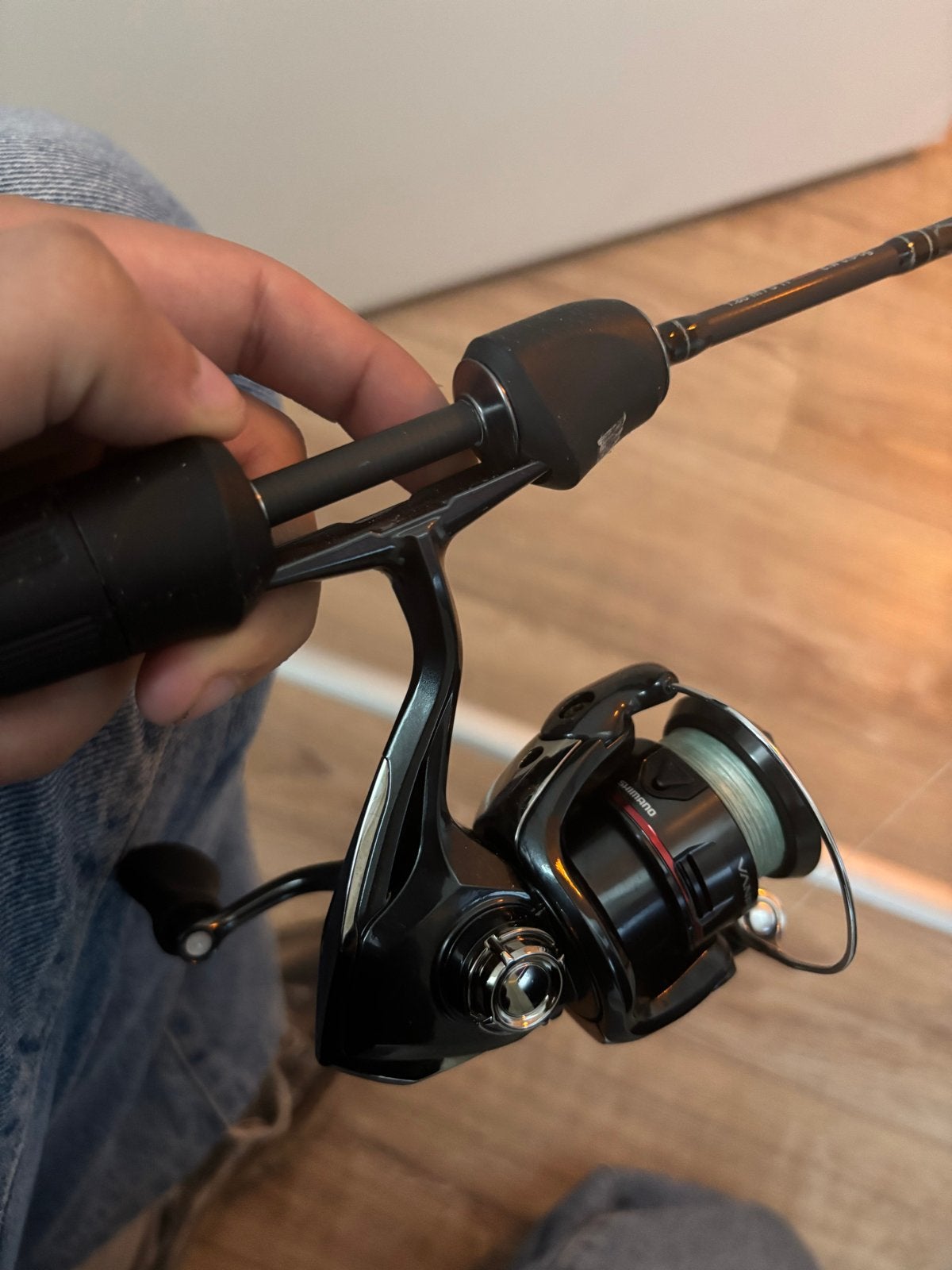 Shimano Vanford 500 met Hirocamou 1.80m hengel, Ophalen, Zo goed als nieuw, Complete hengel