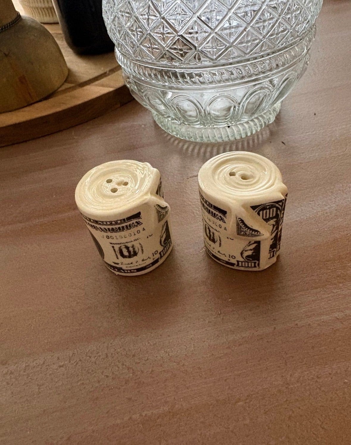 Vintage Keramische Peper- en Zoutstellen $100 Biljet, Antiek en Kunst, Ophalen of Verzenden