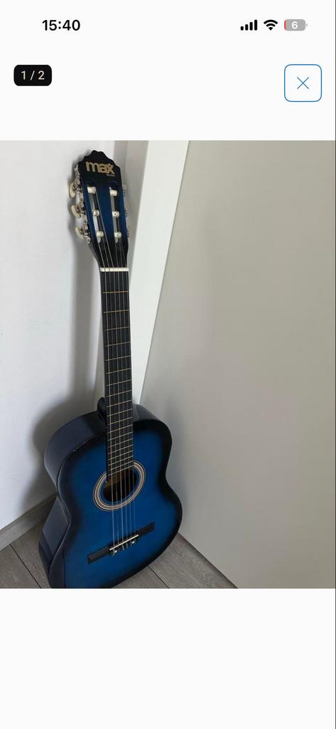 Max Klassieke Gitaar - Blauw, Ophalen, Zo goed als nieuw, Klassieke of Spaanse gitaar