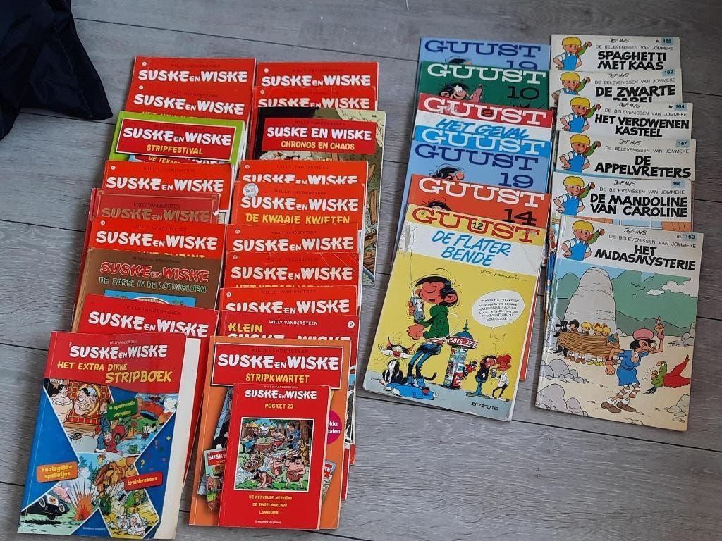 Grote partij stripboeken  – Suske en Wiske, Guust, Jommeke, Boeken, Meerdere stripboeken, Ophalen, Gelezen