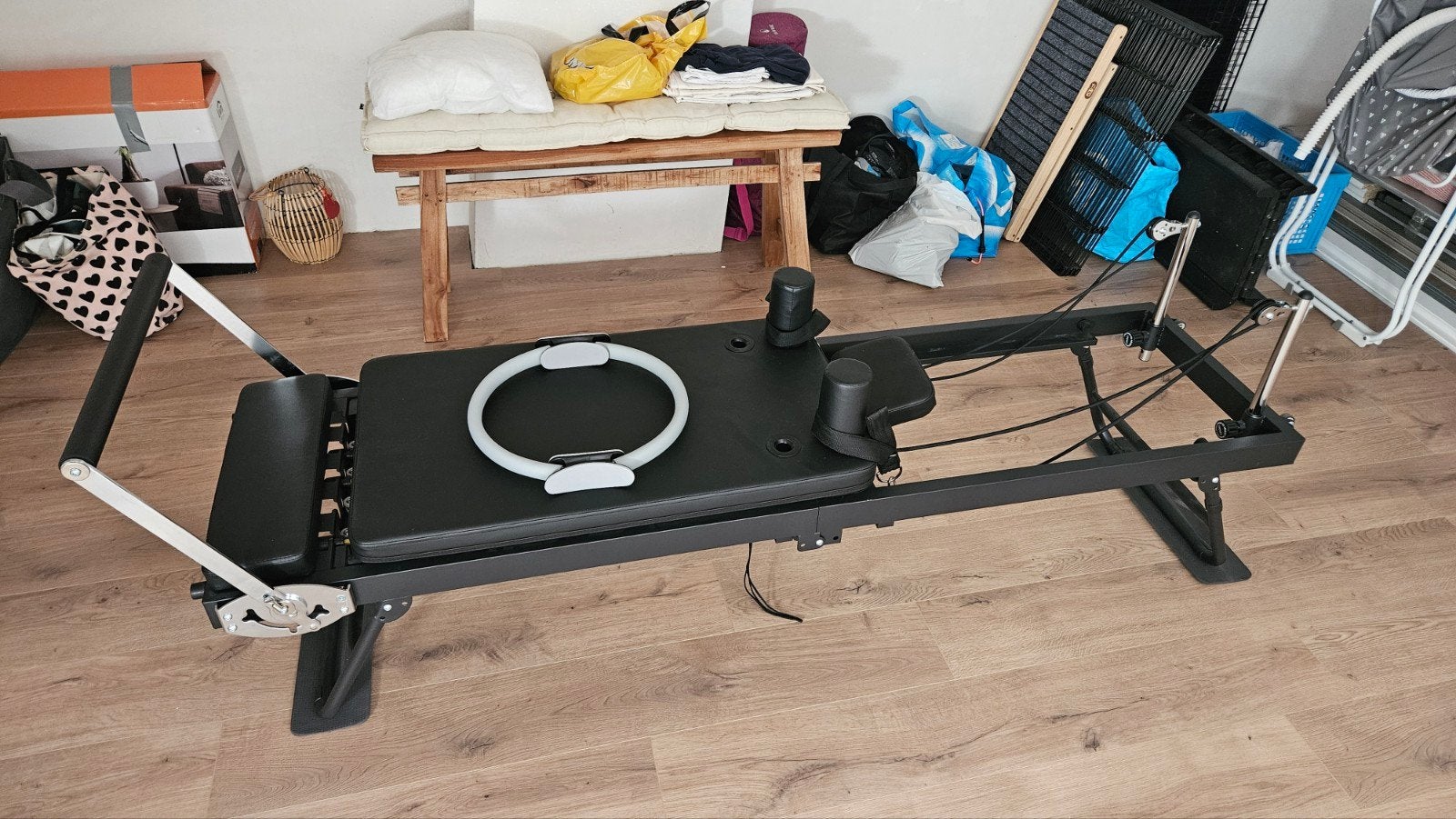 Mewave Pilates Reformer met Pilatesring, Ophalen, Zo goed als nieuw