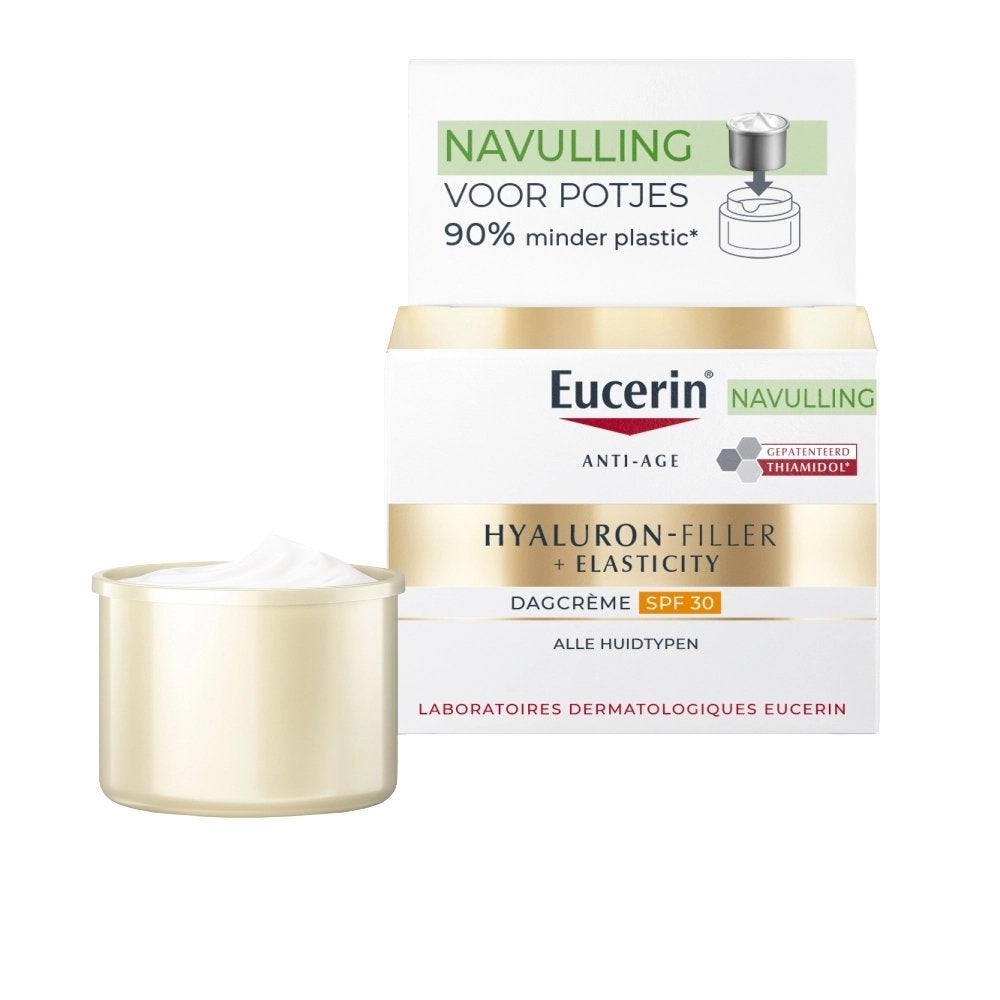 Eucerin Hyaluron-Filler + Elasticity Dagcrème SPF30 Navul, Verzenden, Nieuw, Gehele gezicht, Verzorging