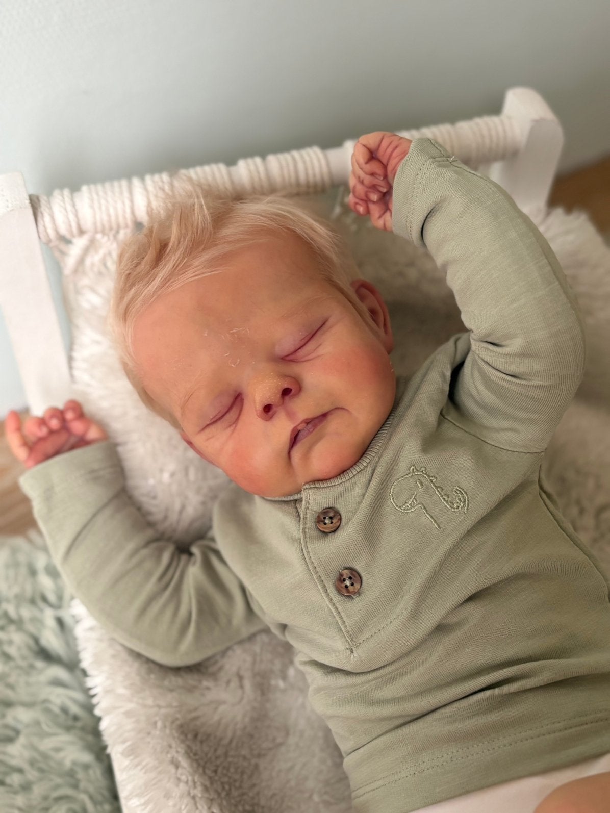 Zojuist geboren Eric by Joanna Kazmierczak met certificaat, Verzamelen, Ophalen of Verzenden, Nieuw, Babypop, Levensecht of Reborn