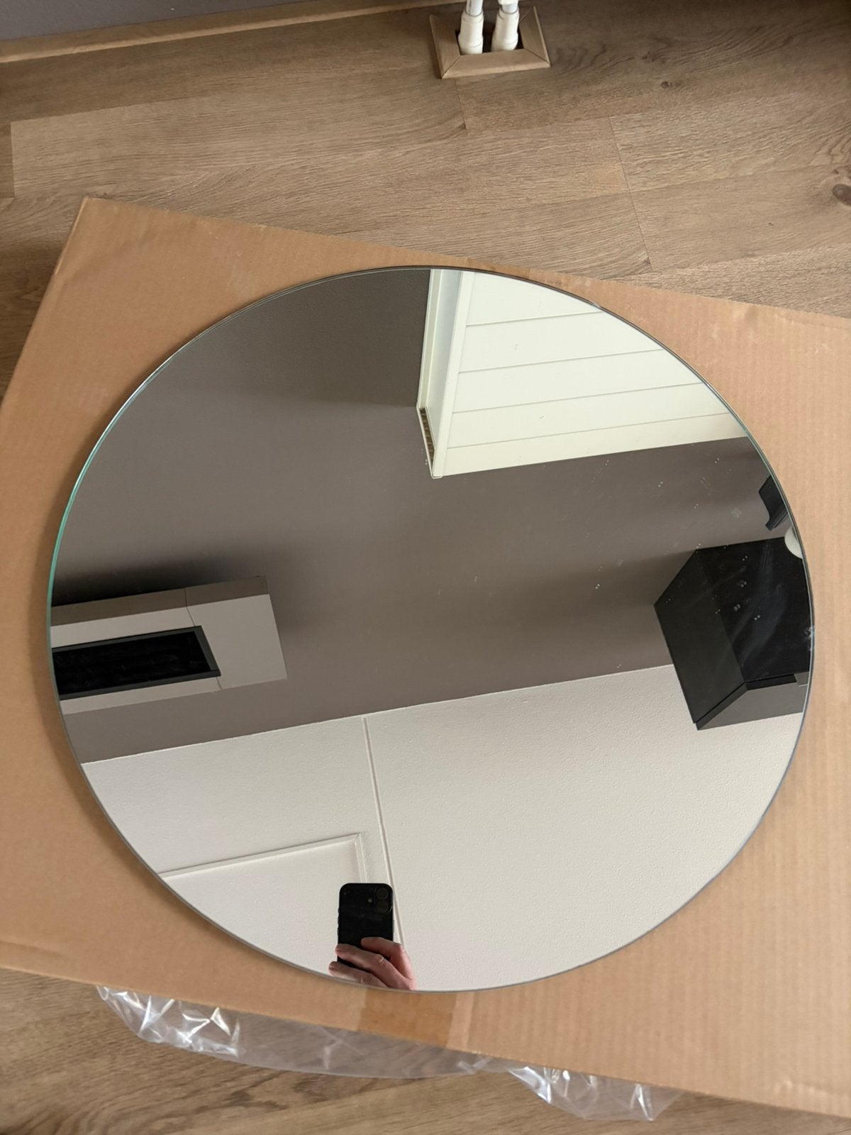Spiegel, rond, 60 cm, Huis en Inrichting, Woonaccessoires | Spiegels, Rond, Ophalen of Verzenden, Zo goed als nieuw, Minder dan 100 cm