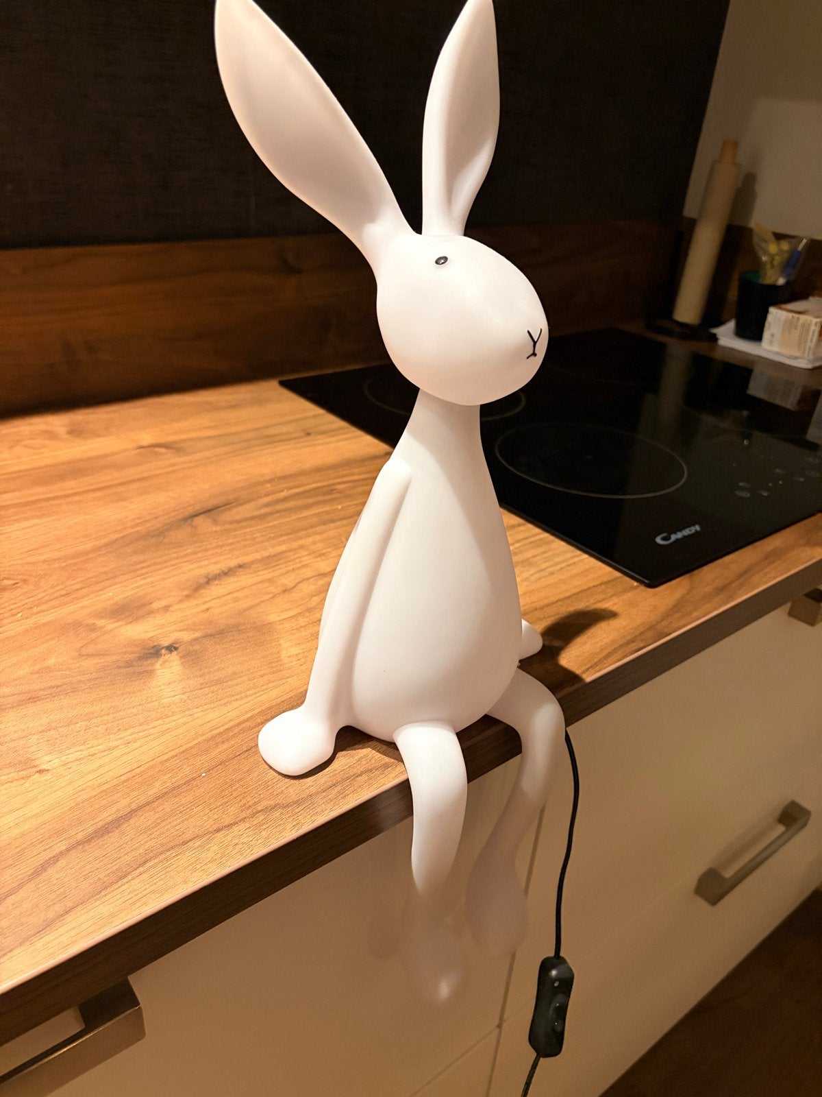 Joseph the bunny nachtlamp roze, Met schakelaar, Wit, Overige merken, Kunststof