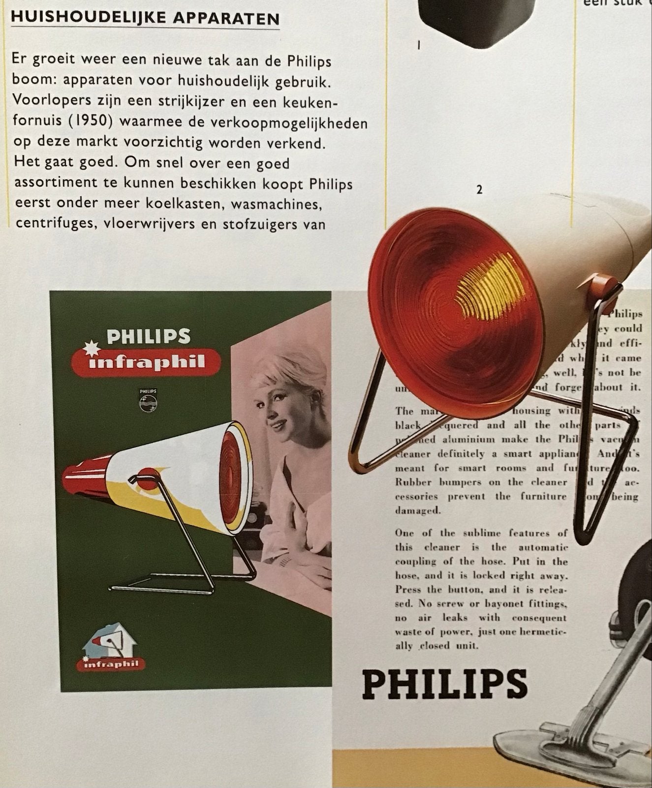 Philips Infraphil Infraroodlamp (1960) met originele doos, Ophalen of Verzenden, Gebruikt