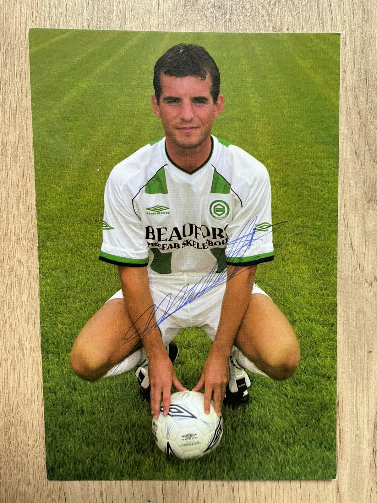 Fotokaart Paul Matthijs (FC Groningen) met handtekening., Ophalen of Verzenden, Nieuw, Overige binnenlandse clubs, Spelerskaart