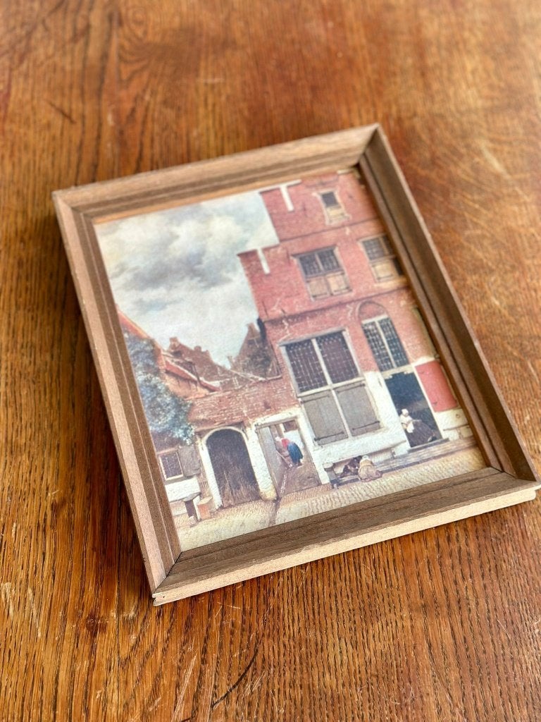 Schilderijtje Het Straatje van Vermeer hout, Ophalen of Verzenden, Gebruikt