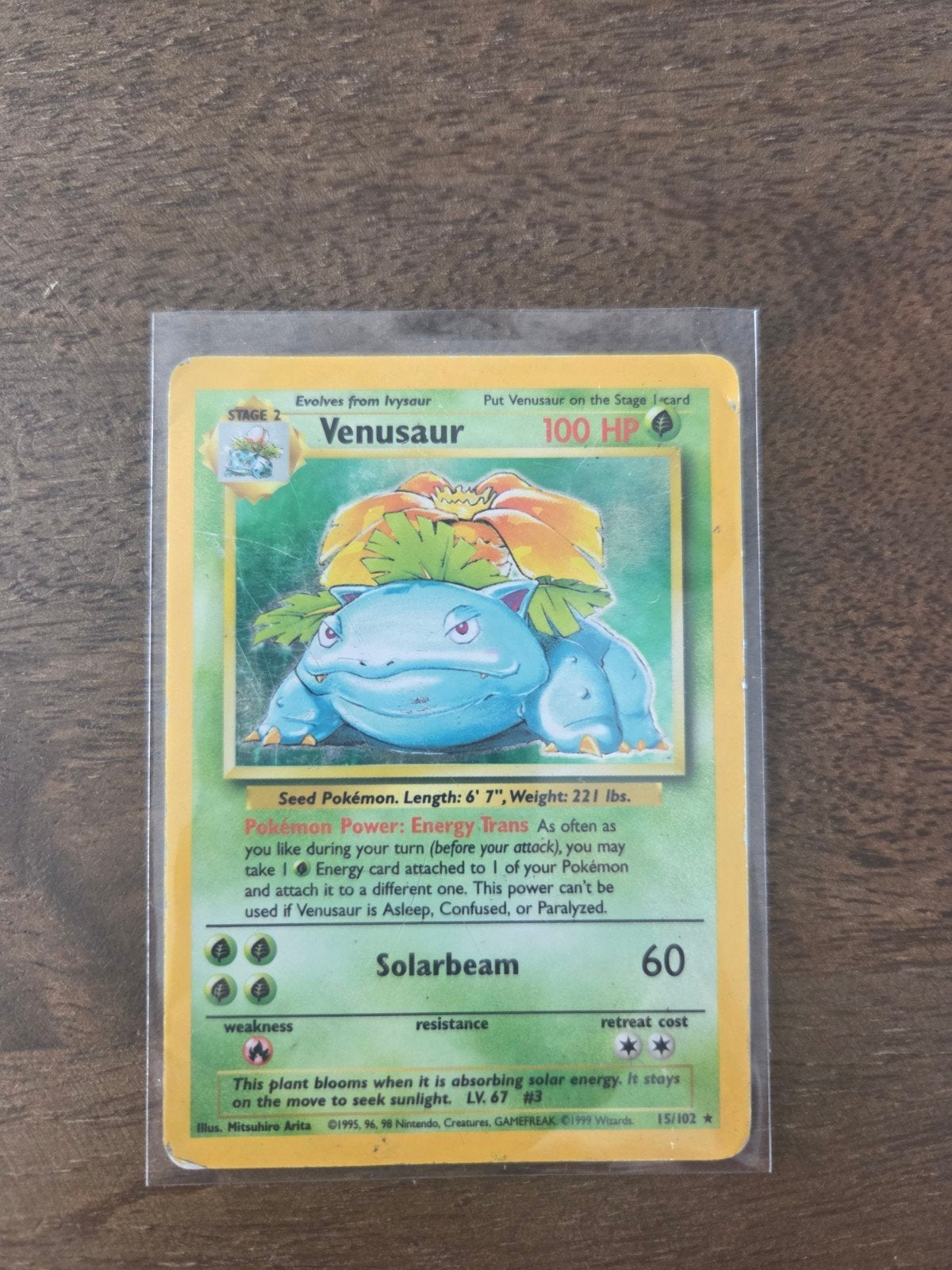 Venusaur 15/102 base poor/played, Hobby en Vrije tijd, Verzamelkaartspellen | Pokémon, Ophalen, Gebruikt