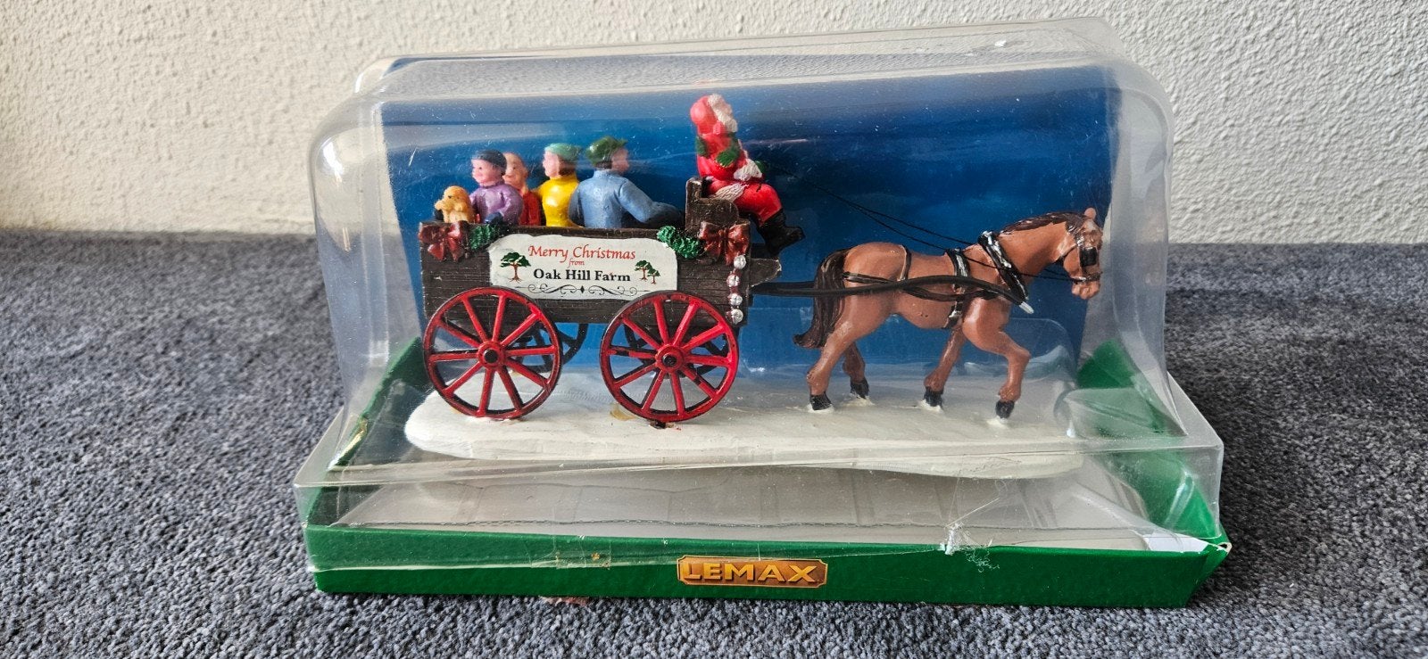 lemax paard en wagen kerstman, Diversen, Ophalen of Verzenden, Gebruikt